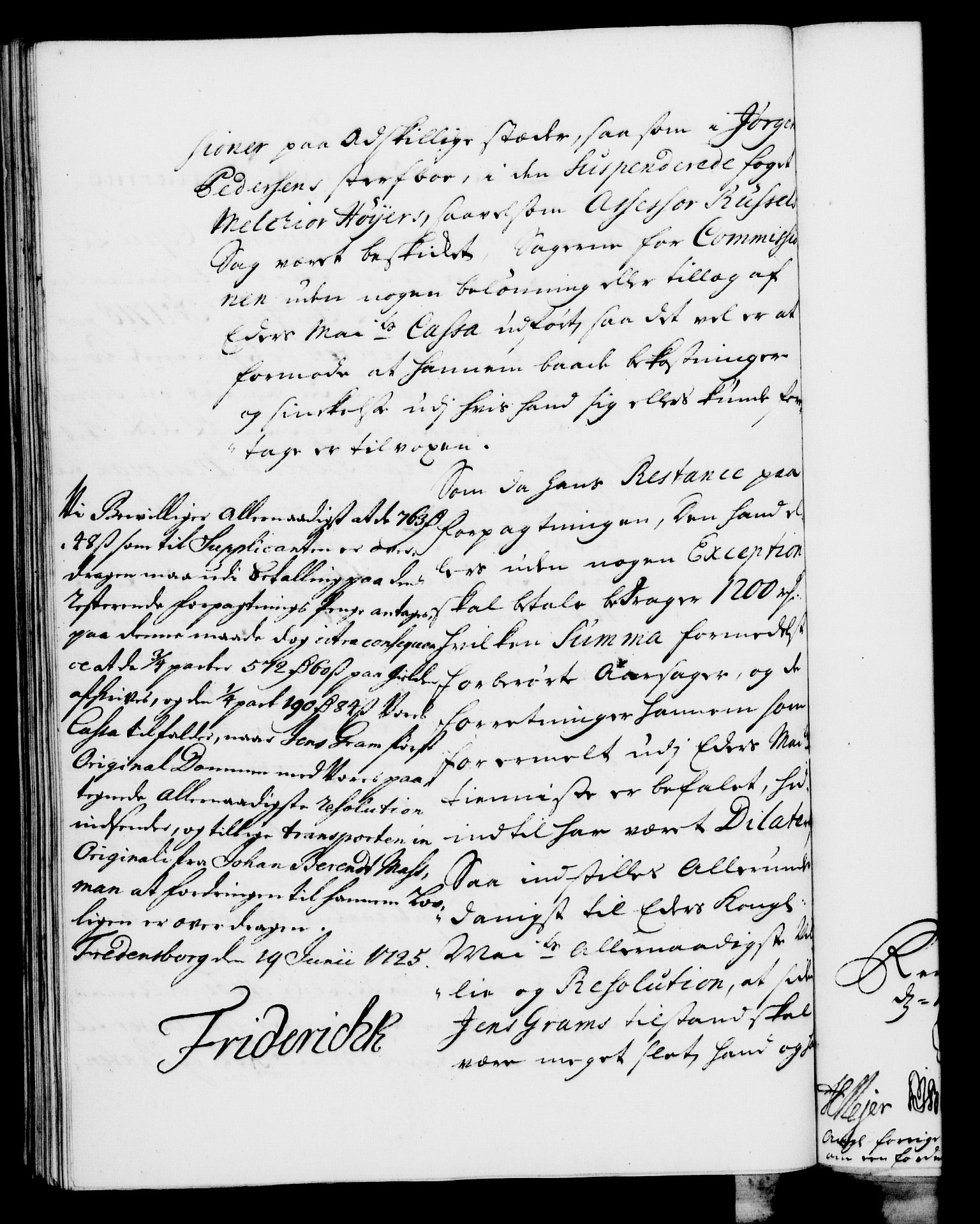 Rentekammeret, Kammerkanselliet, RA/EA-3111/G/Gf/Gfa/L0008: Norsk relasjons- og resolusjonsprotokoll (merket RK 52.8), 1725, p. 551