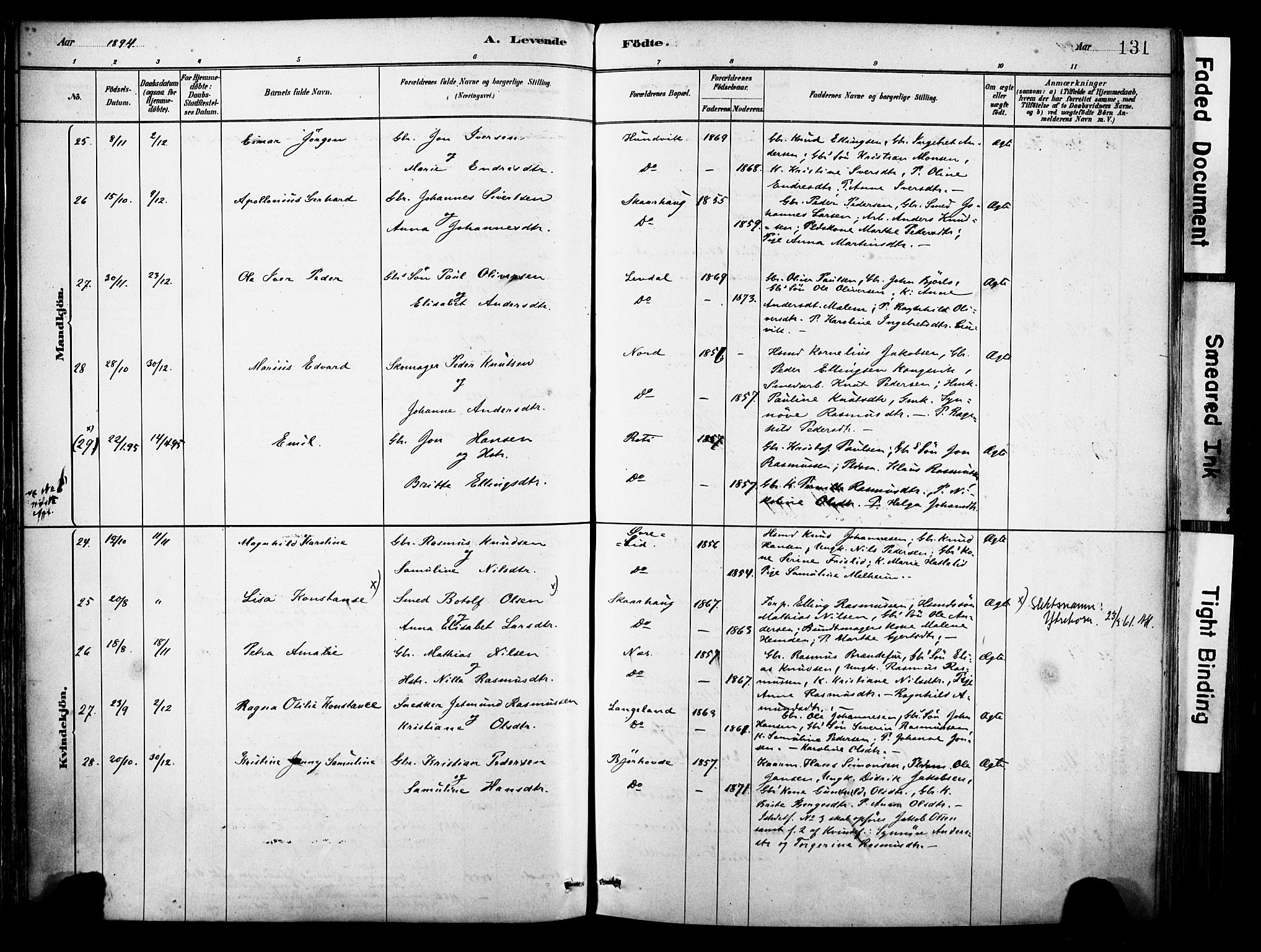 Eid sokneprestembete, AV/SAB-A-82301/H/Haa/Haab/L0001: Parish register (official) no. B 1, 1879-1906, p. 131