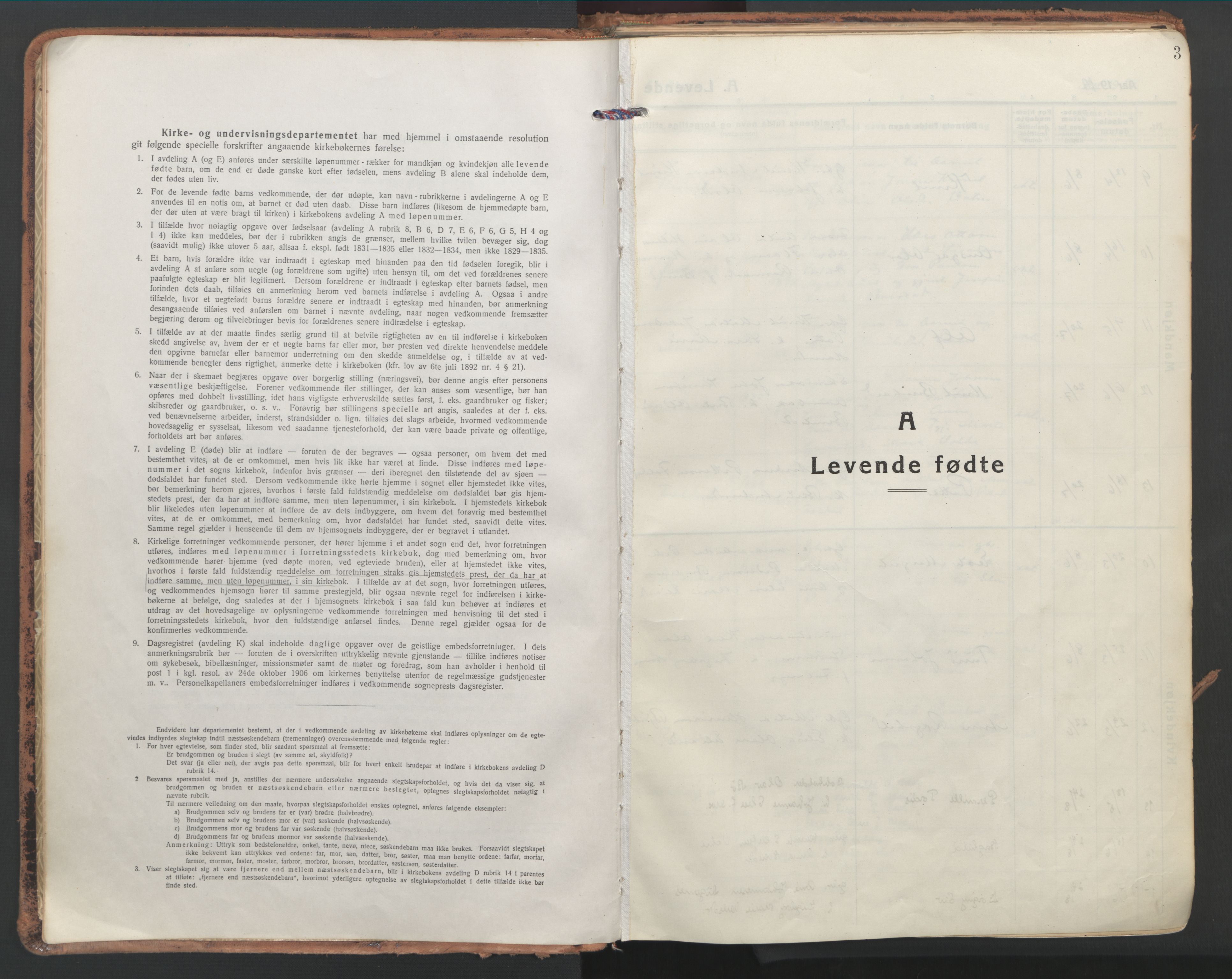 Ministerialprotokoller, klokkerbøker og fødselsregistre - Møre og Romsdal, SAT/A-1454/513/L0180: Parish register (official) no. 513A07, 1919-1929, p. 3