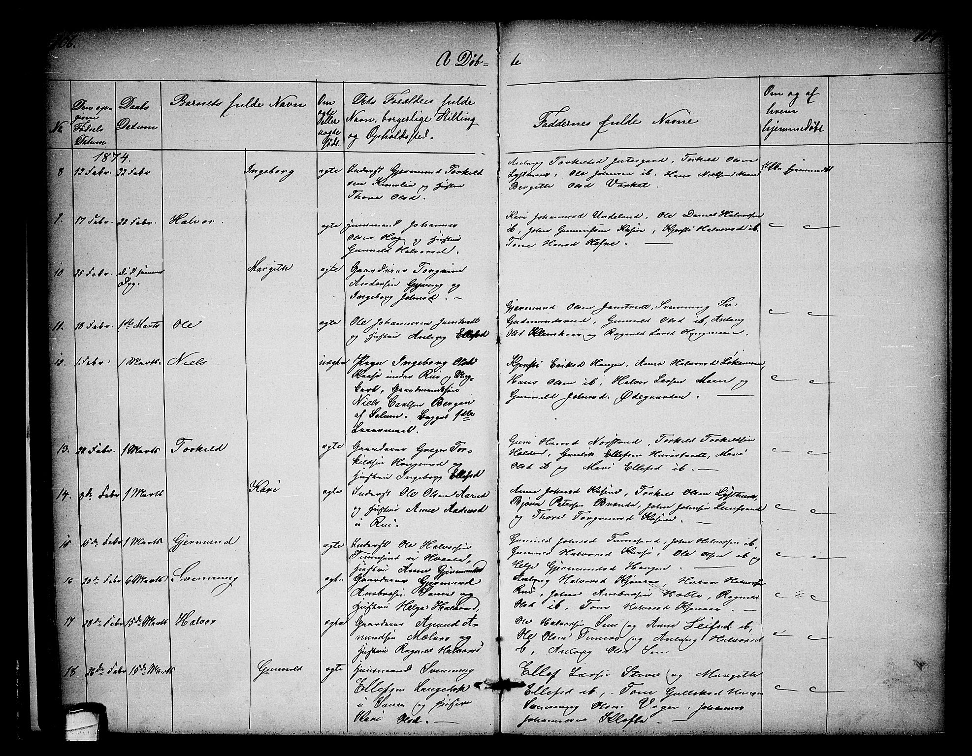 Heddal kirkebøker, SAKO/A-268/G/Ga/L0001: Parish register (copy) no. I 1, 1866-1878, p. 106-107
