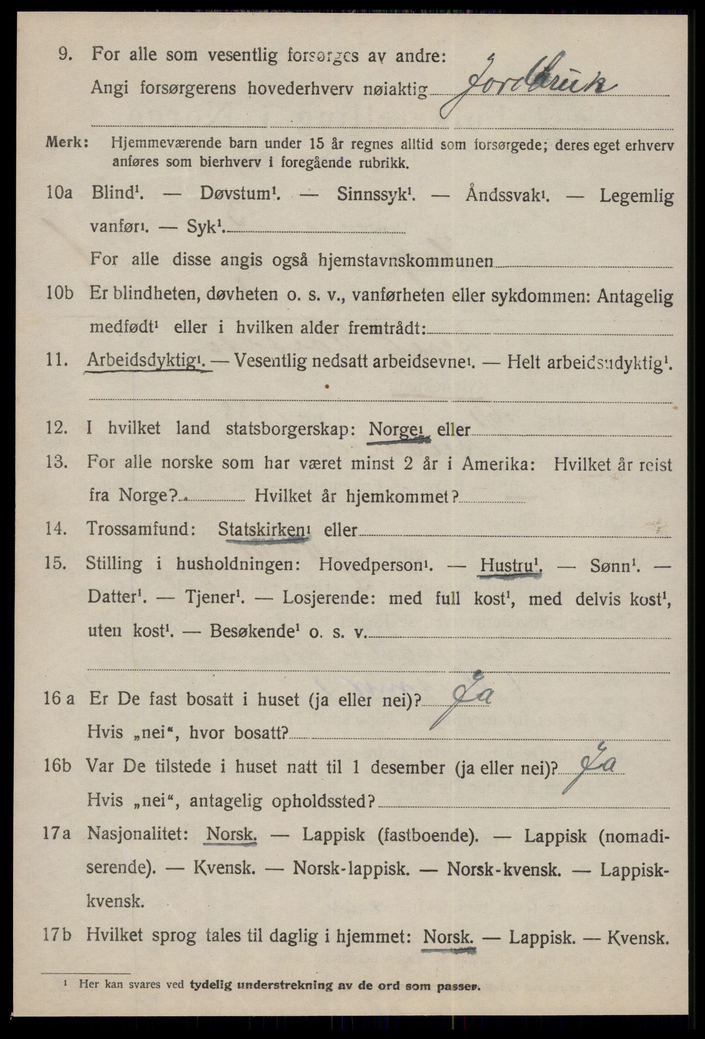 SAT, 1920 census for Horg, 1920, p. 865