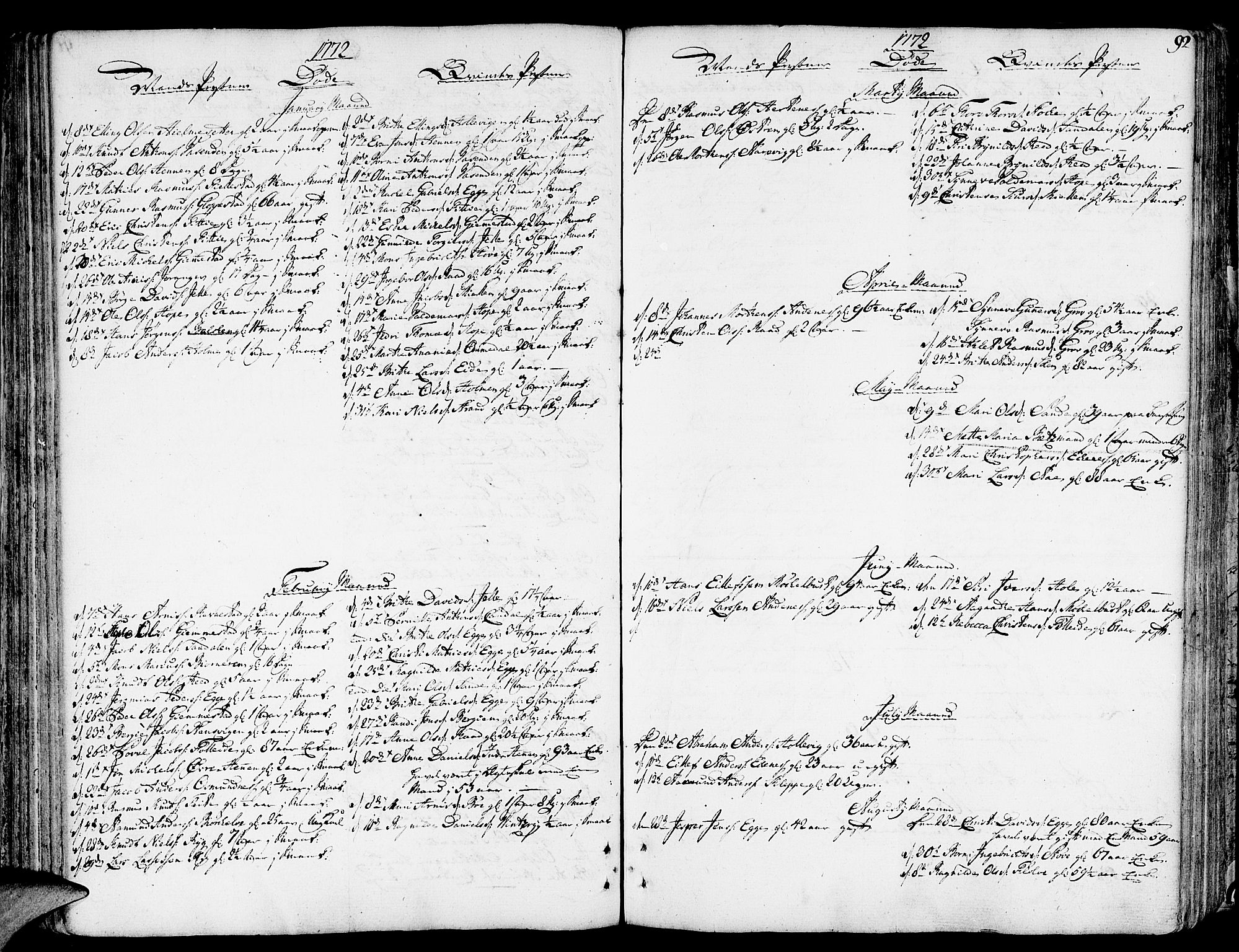 Gloppen sokneprestembete, AV/SAB-A-80101/H/Haa/Haaa/L0004: Parish register (official) no. A 4, 1758-1784, p. 92