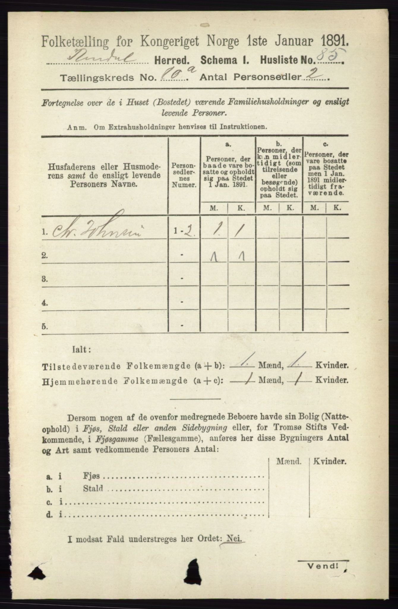 RA, 1891 census for 0416 Romedal, 1891, p. 4806