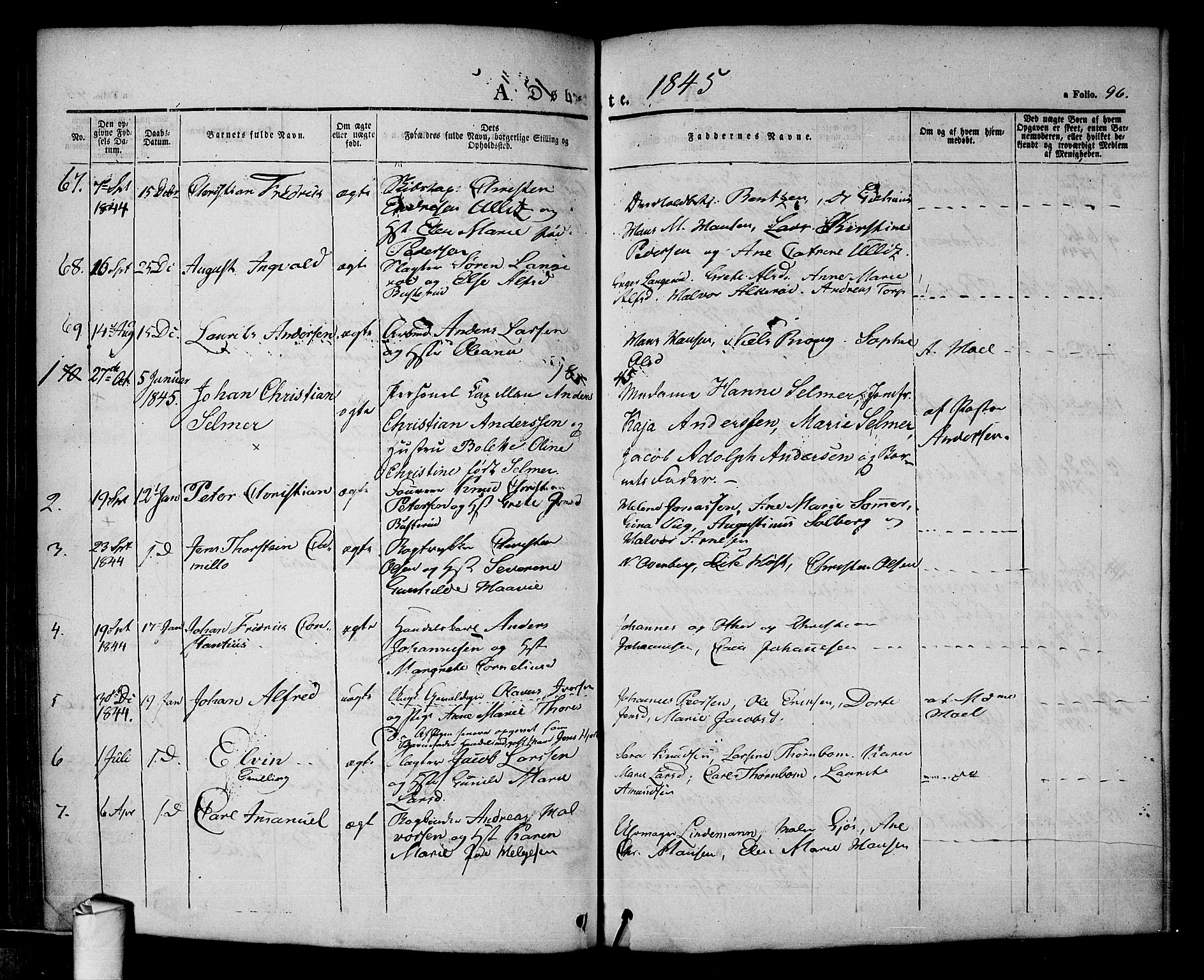 Halden prestekontor Kirkebøker, SAO/A-10909/F/Fa/L0005: Parish register (official) no. I 5, 1834-1845, p. 96