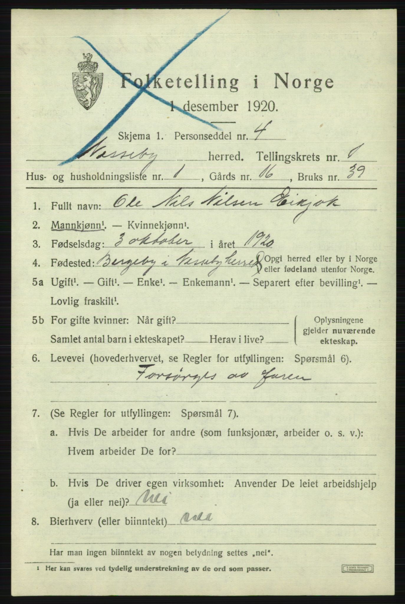 SATØ, 1920 census for Nesseby, 1920, p. 505