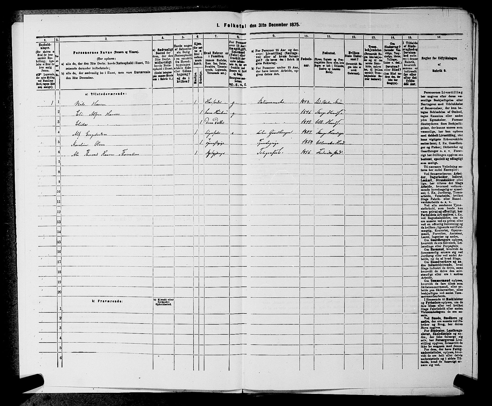 RA, 1875 census for 0235P Ullensaker, 1875, p. 320