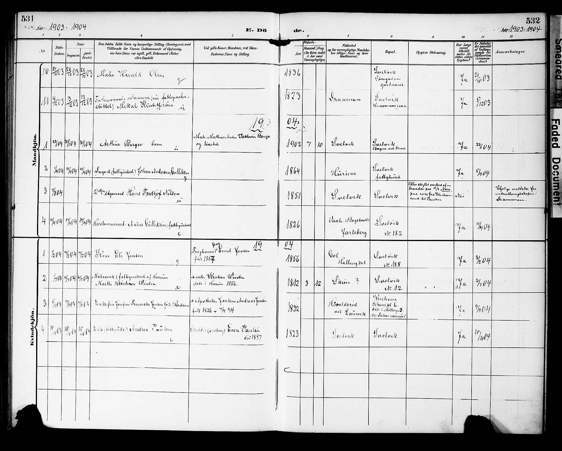 Strømm kirkebøker, AV/SAKO-A-322/G/Gb/L0002: Parish register (copy) no. II 2, 1897-1928, p. 531-532