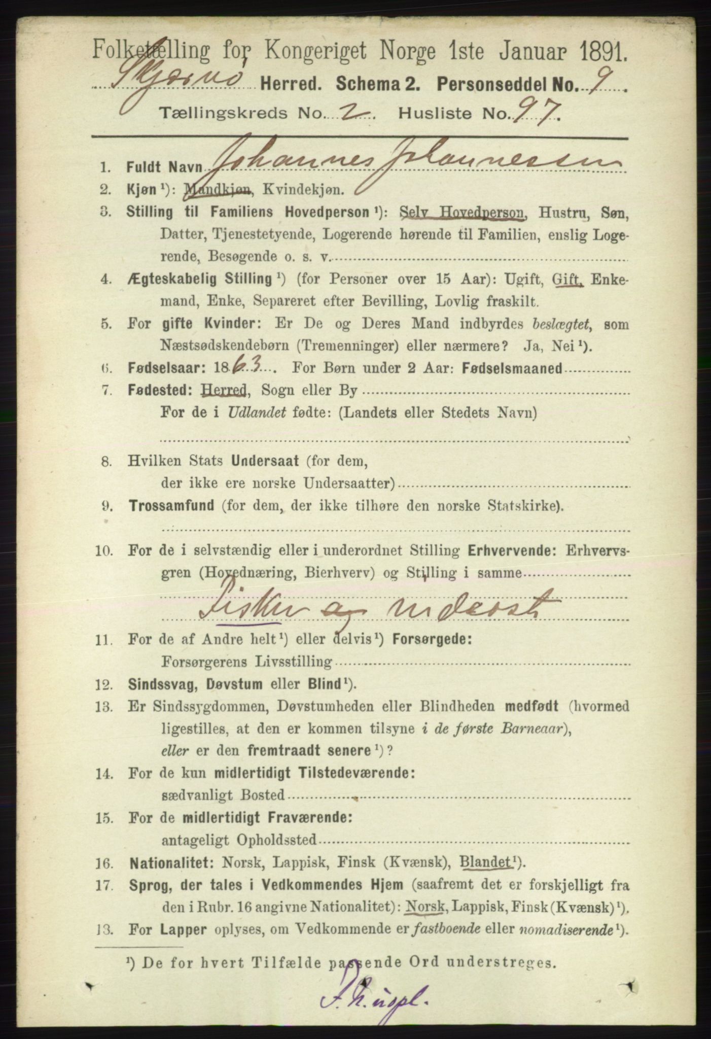 RA, 1891 census for 1941 Skjervøy, 1891, p. 1699