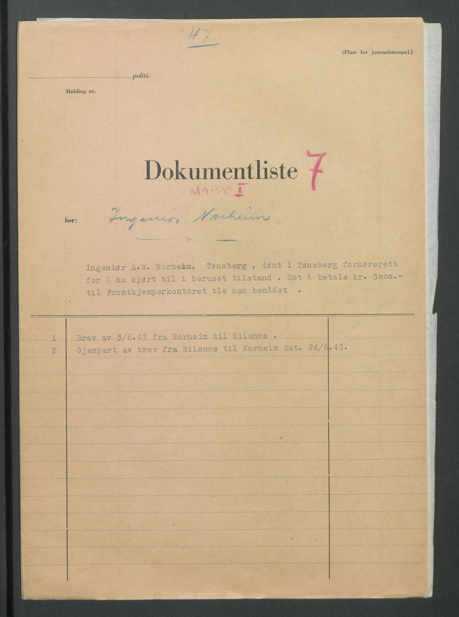 Landssvikarkivet, Oslo politikammer, AV/RA-S-3138-01/D/Di/L0001: Anr. 1559, 1945-1947, p. 413