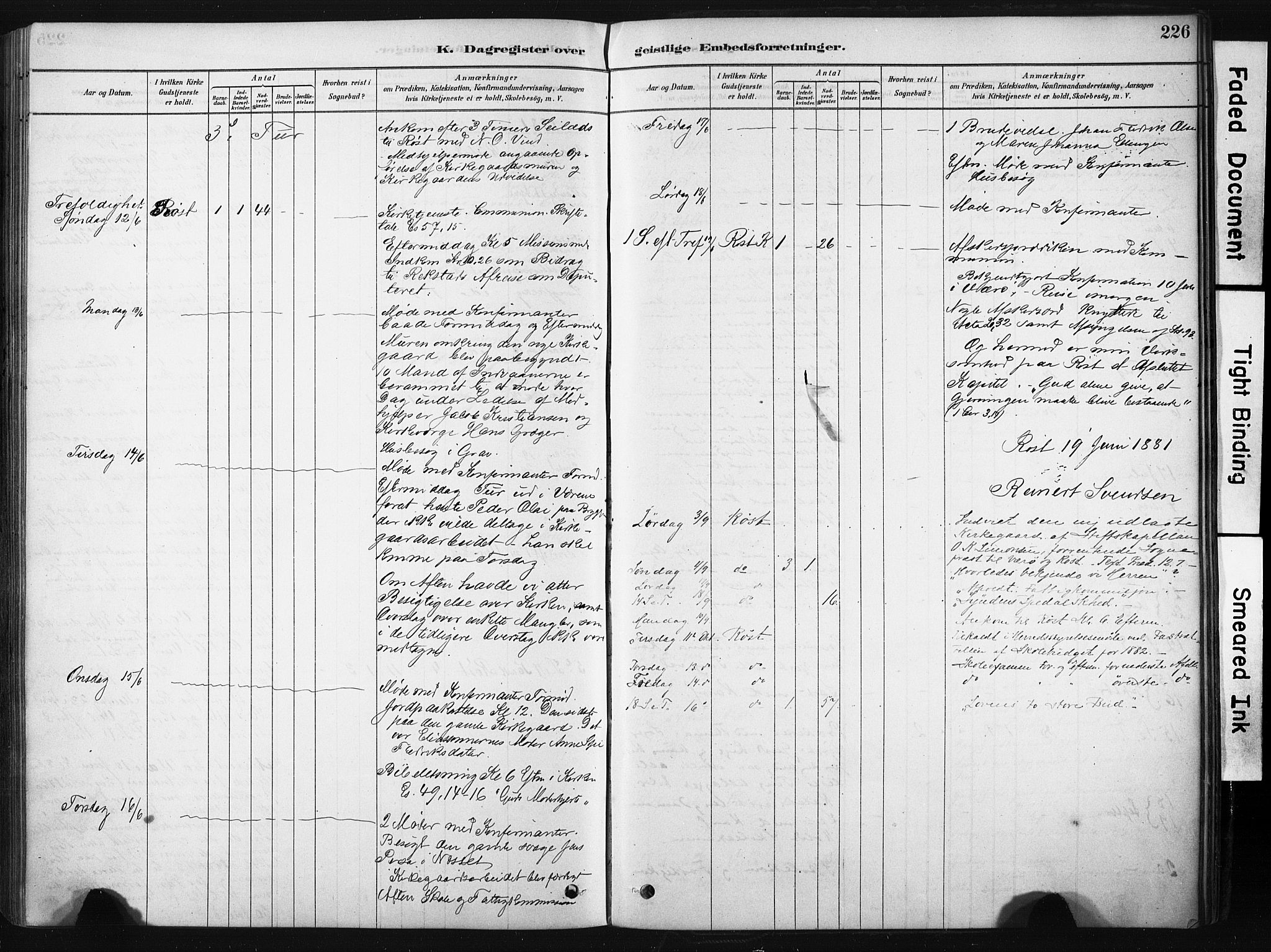 Ministerialprotokoller, klokkerbøker og fødselsregistre - Nordland, AV/SAT-A-1459/808/L0128: Parish register (official) no. 808A01, 1880-1902, p. 226