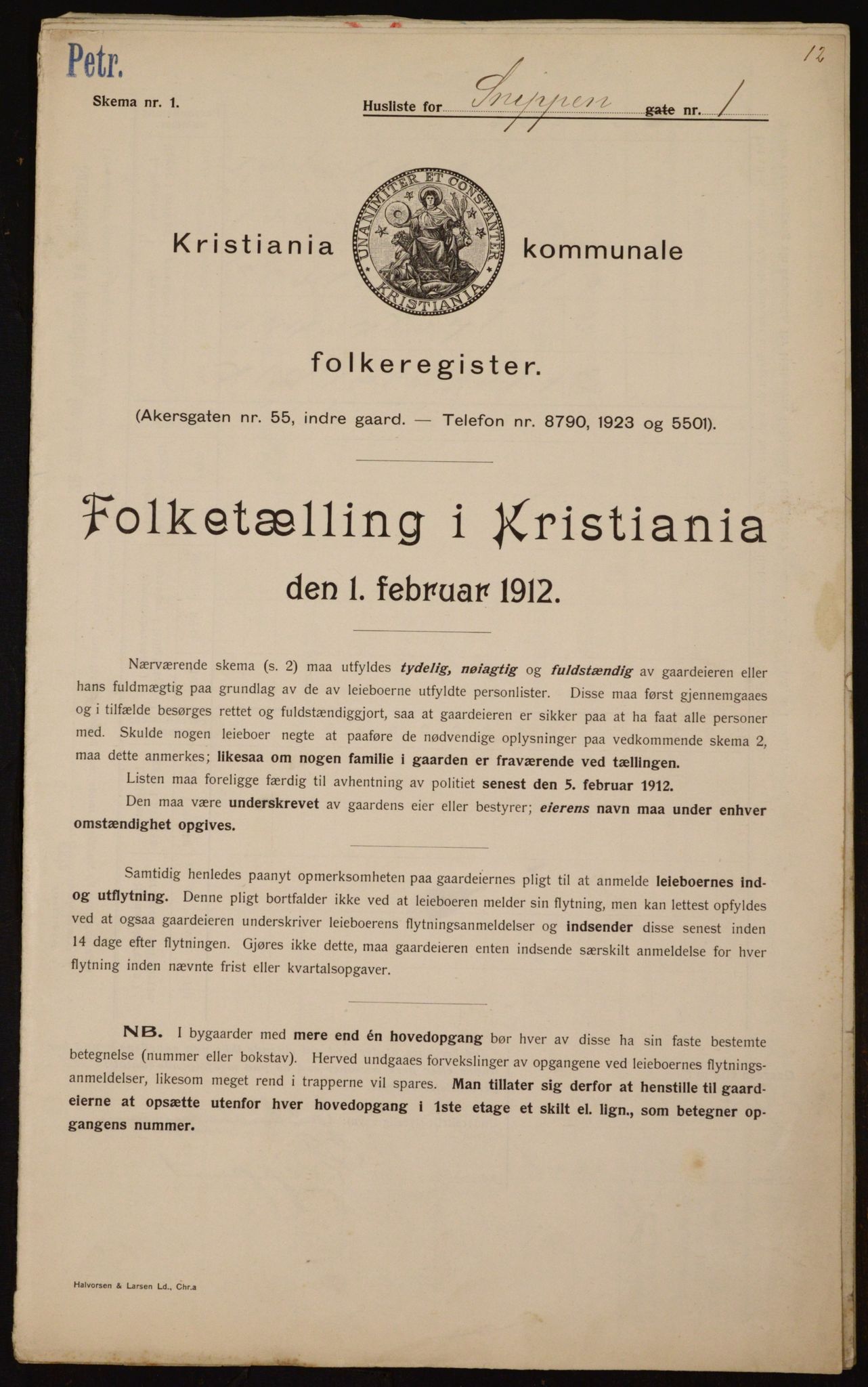 OBA, Municipal Census 1912 for Kristiania, 1912, p. 98267