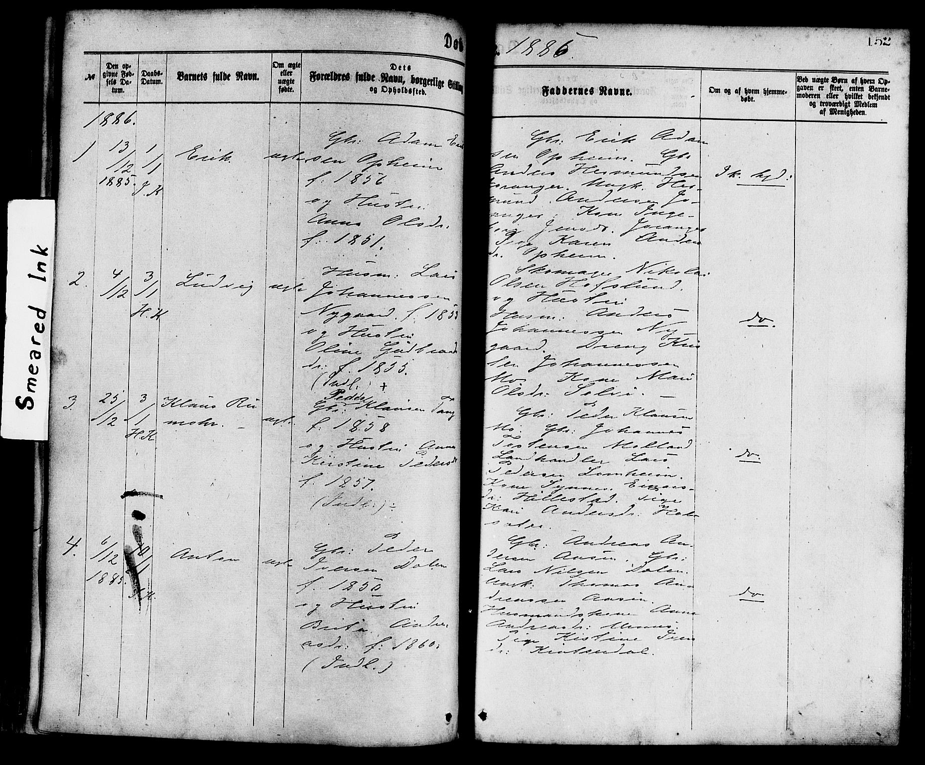 Hafslo sokneprestembete, AV/SAB-A-80301/H/Haa/Haaa/L0011: Parish register (official) no. A 11, 1873-1886, p. 152