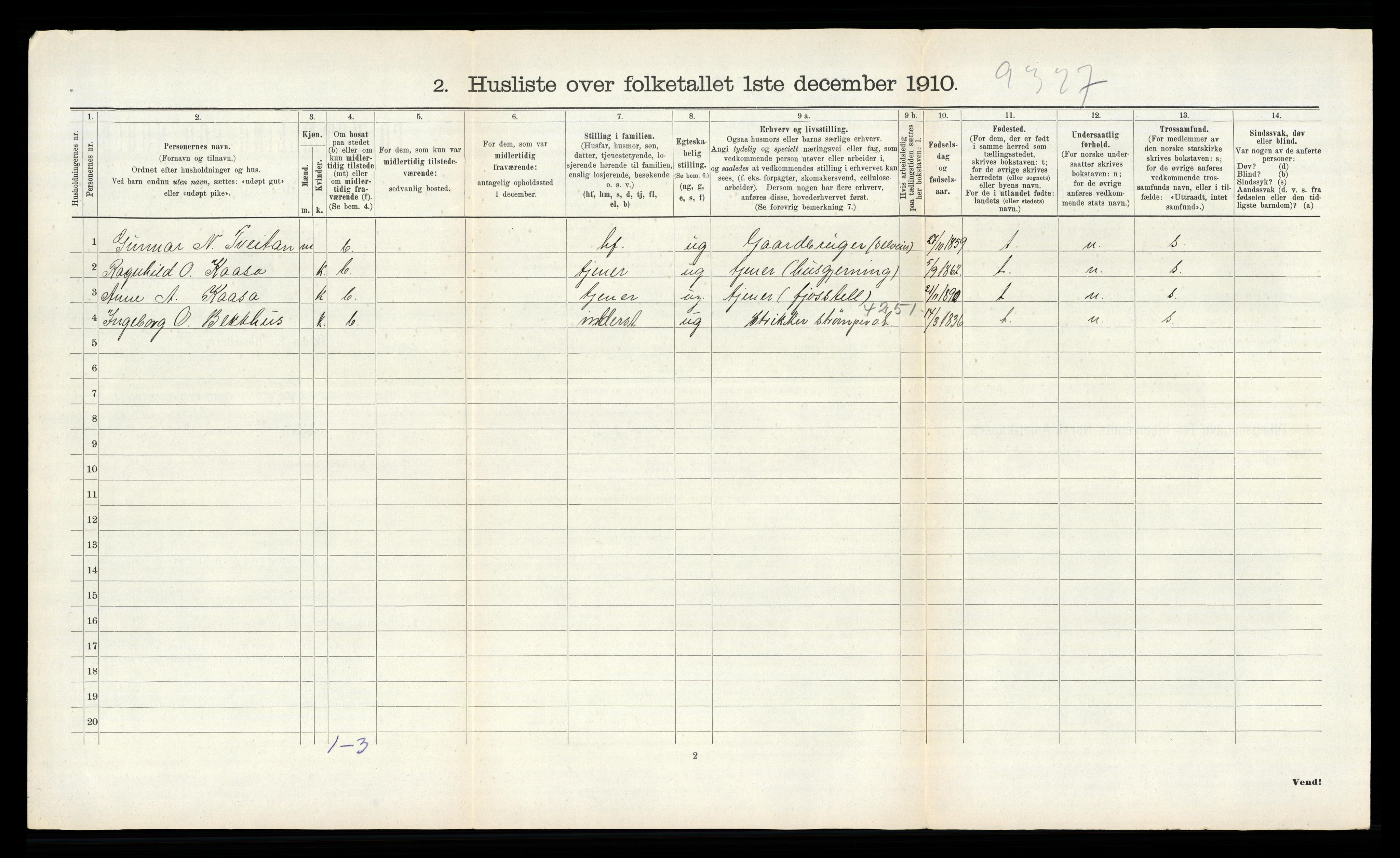 RA, 1910 census for Bø, 1910, p. 352