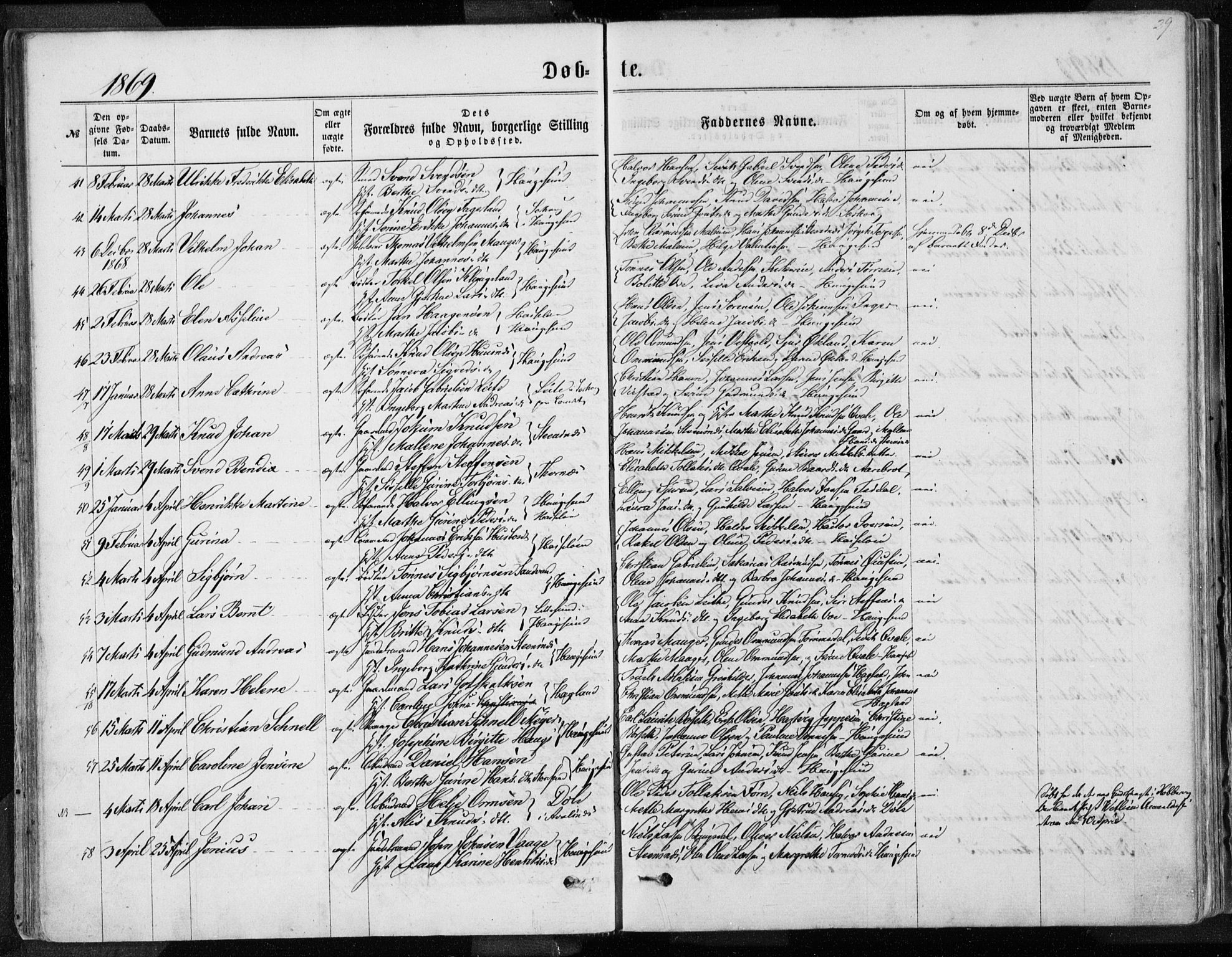 Torvastad sokneprestkontor, AV/SAST-A -101857/H/Ha/Haa/L0012: Parish register (official) no. A 12.1, 1867-1877, p. 29