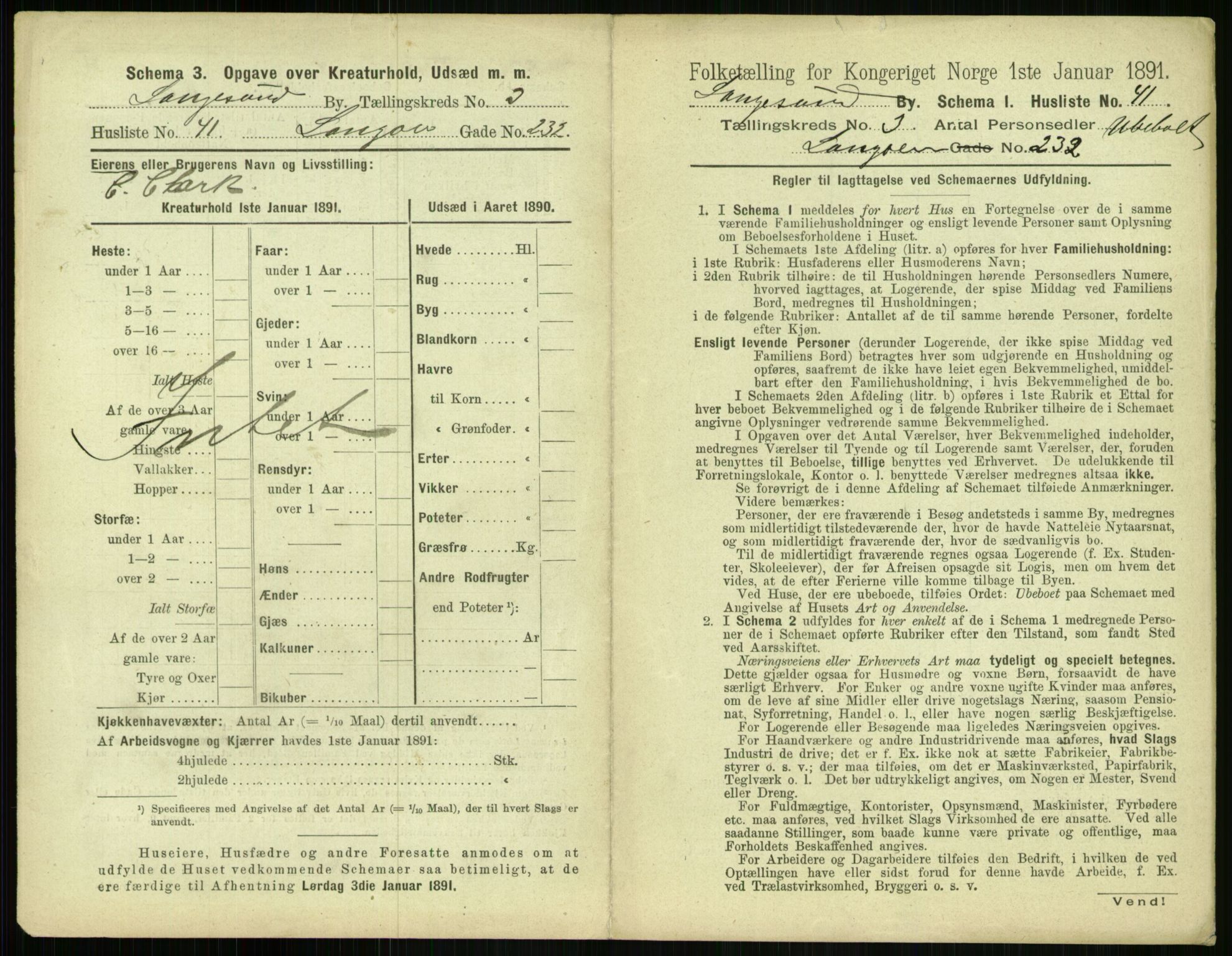 RA, 1891 census for 0802 Langesund, 1891, p. 270