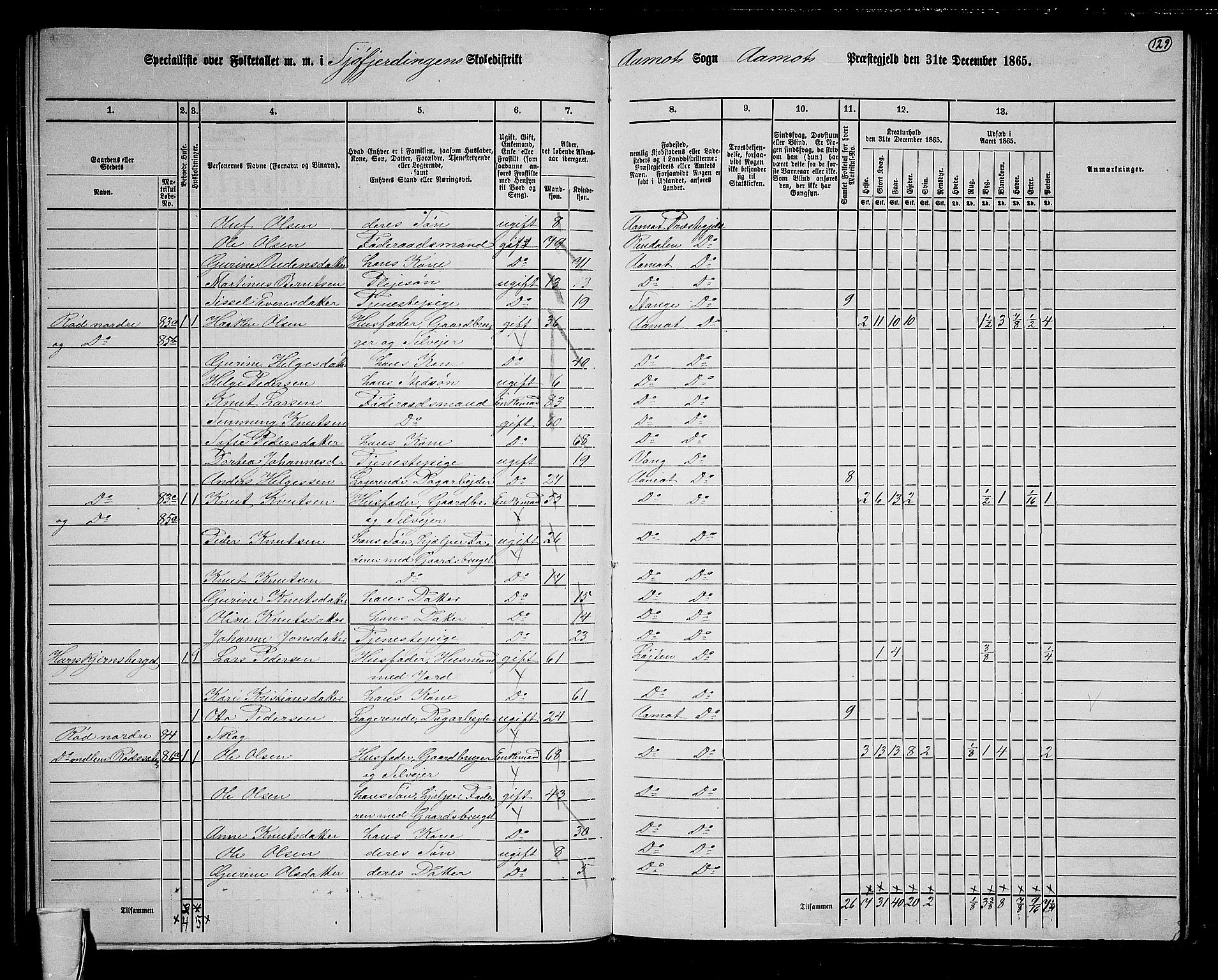 RA, 1865 census for Åmot, 1865, p. 118