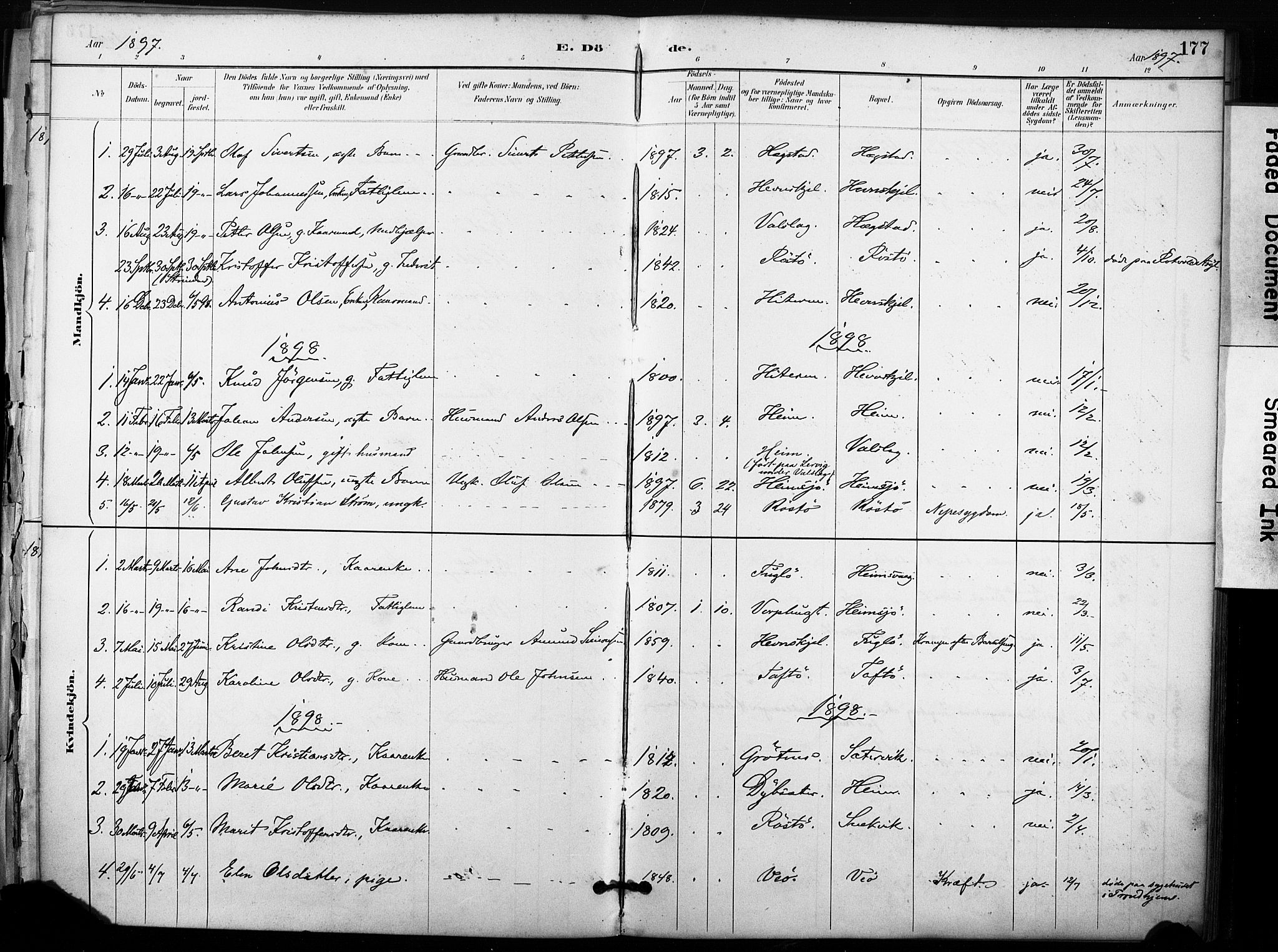 Ministerialprotokoller, klokkerbøker og fødselsregistre - Sør-Trøndelag, SAT/A-1456/633/L0518: Parish register (official) no. 633A01, 1884-1906, p. 177