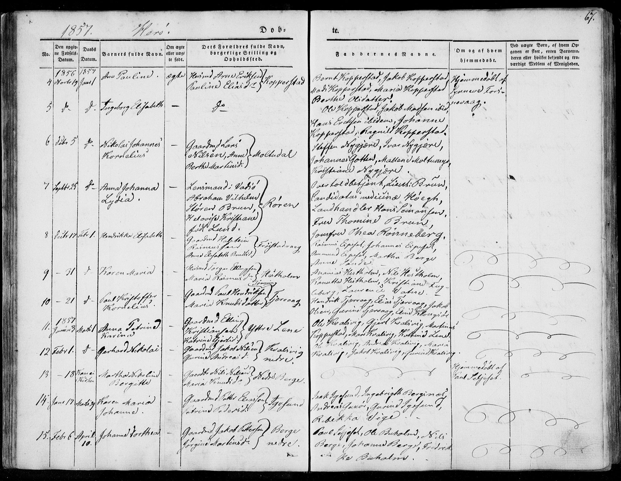 Ministerialprotokoller, klokkerbøker og fødselsregistre - Møre og Romsdal, AV/SAT-A-1454/507/L0070: Parish register (official) no. 507A05, 1842-1873, p. 67