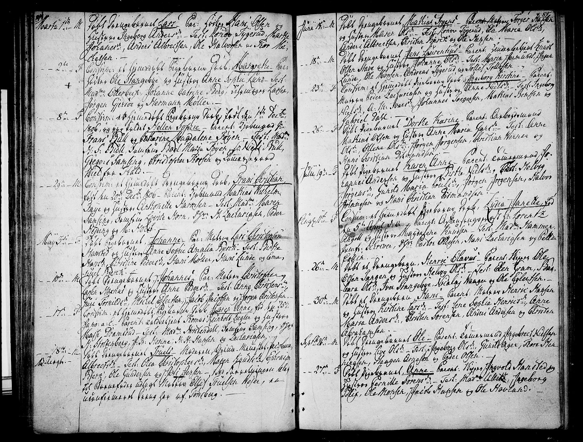 Tønsberg kirkebøker, SAKO/A-330/F/Fb/L0002: Parish register (official) no. II 2, 1797-1809, p. 84-85