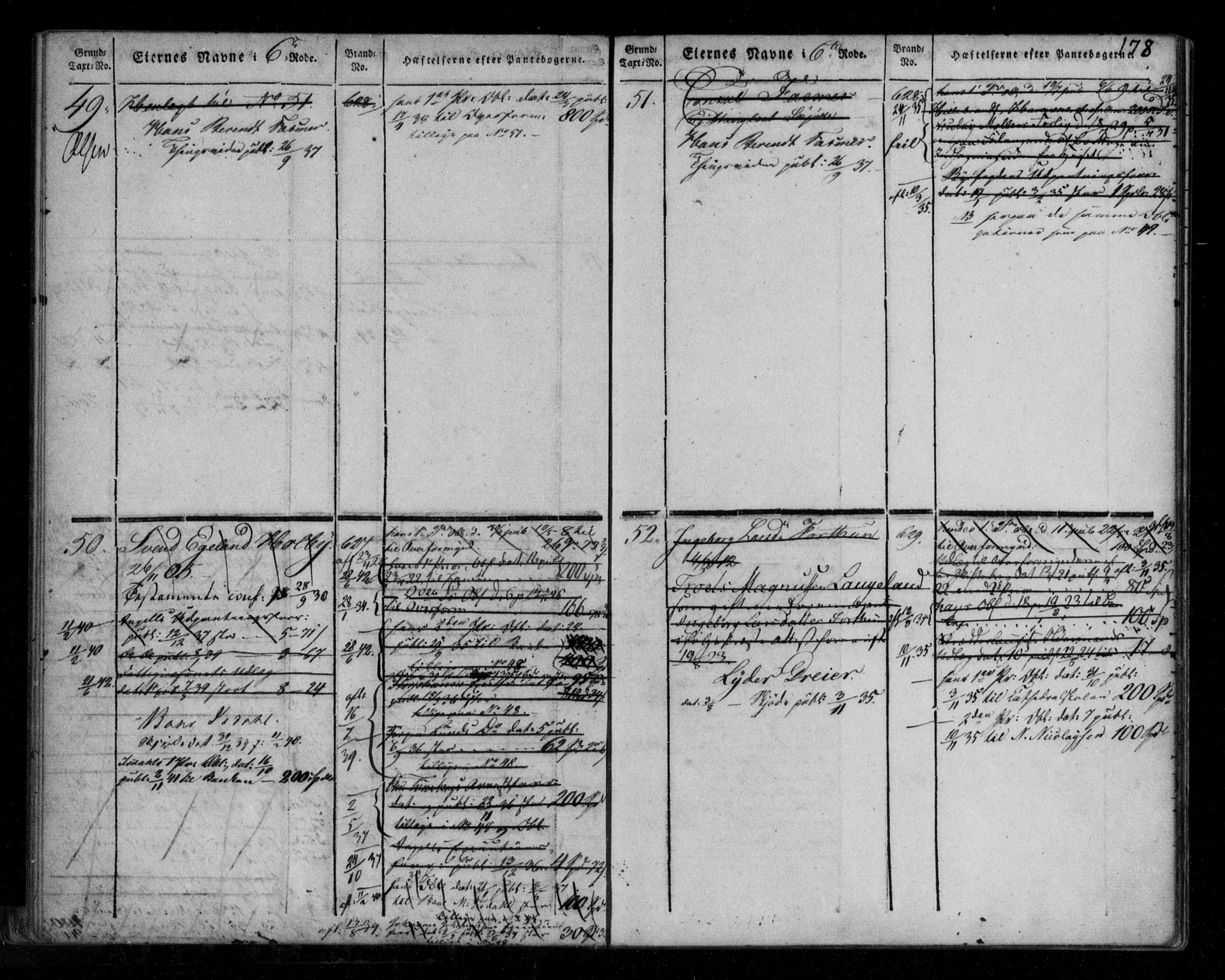 Byfogd og Byskriver i Bergen, SAB/A-3401/03/03AdB/L0001: Mortgage register no. A.d.B.1, 1820-1850, p. 178