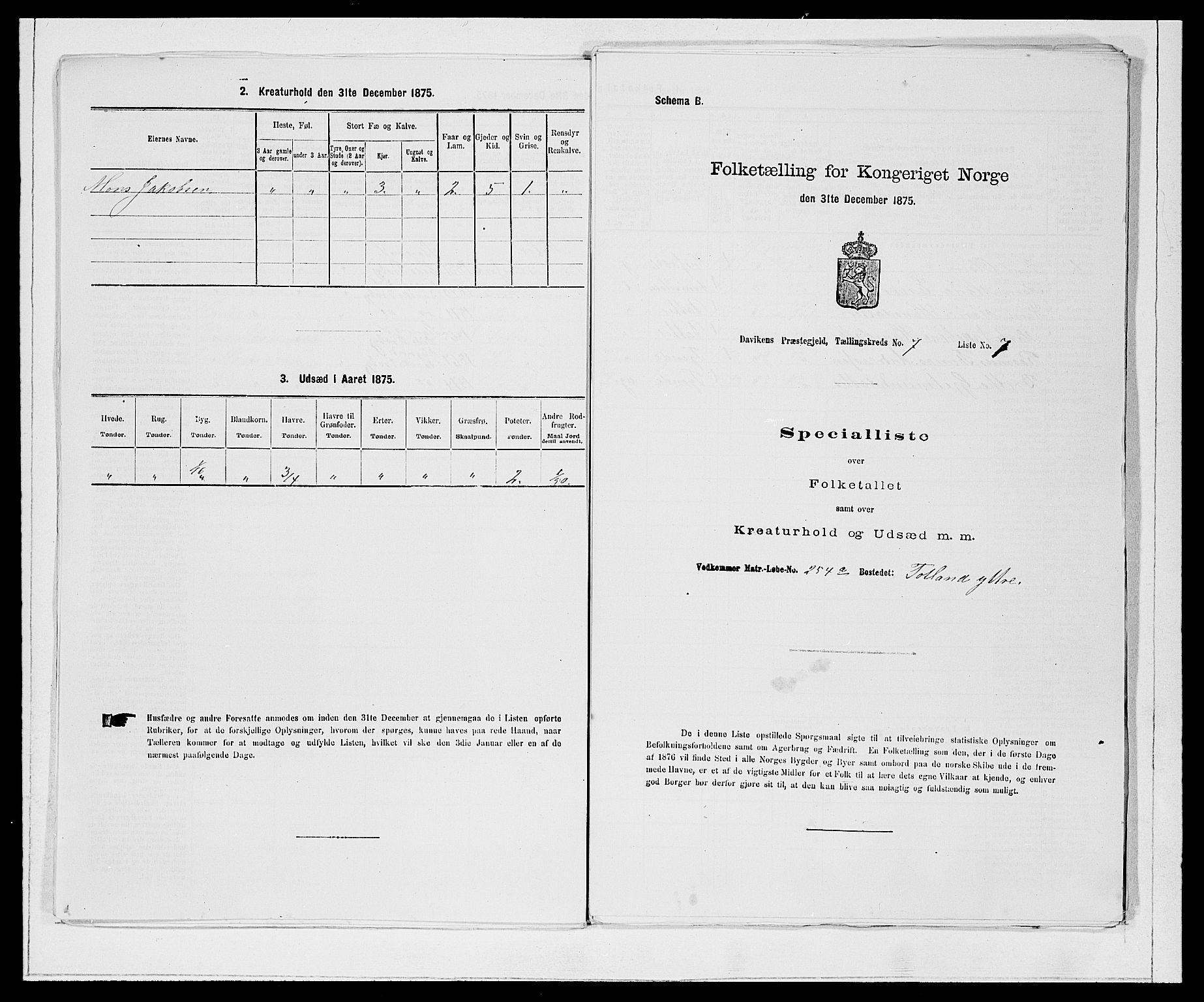 SAB, 1875 Census for 1442P Davik, 1875, p. 891