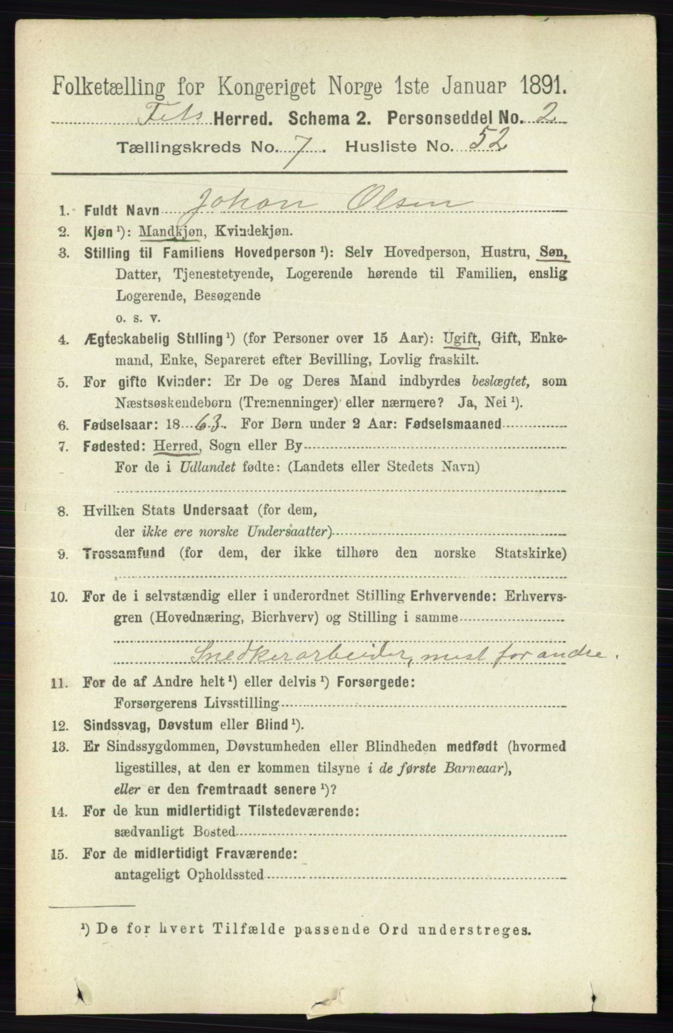 RA, 1891 census for 0227 Fet, 1891, p. 2751