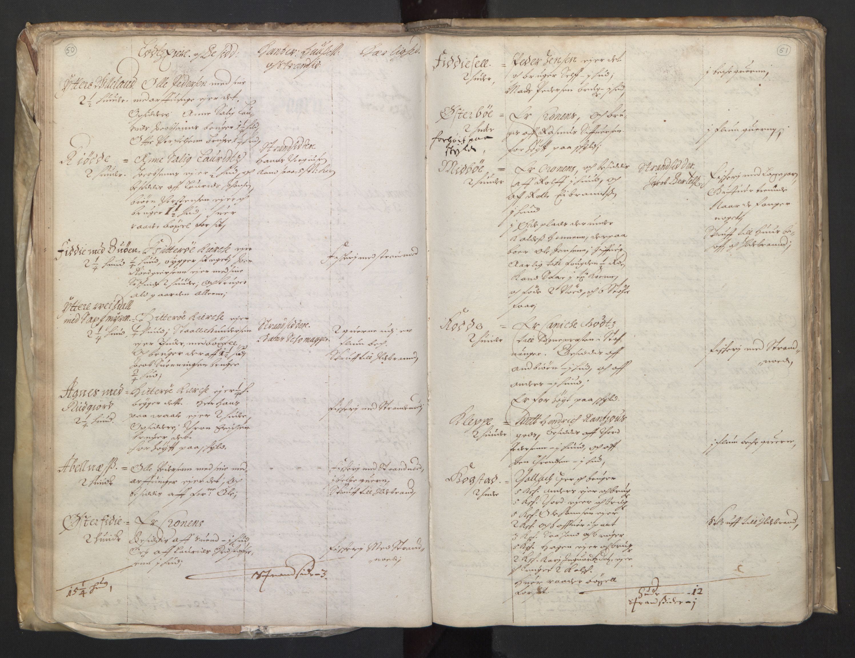 Rentekammeret inntil 1814, Realistisk ordnet avdeling, RA/EA-4070/L/L0020/0004: Agder lagdømme: / Alminnelig jordebok. Lista len, 1661, p. 50-51