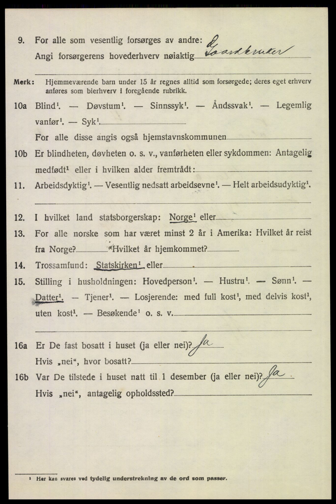 SAH, 1920 census for Tolga, 1920, p. 2596