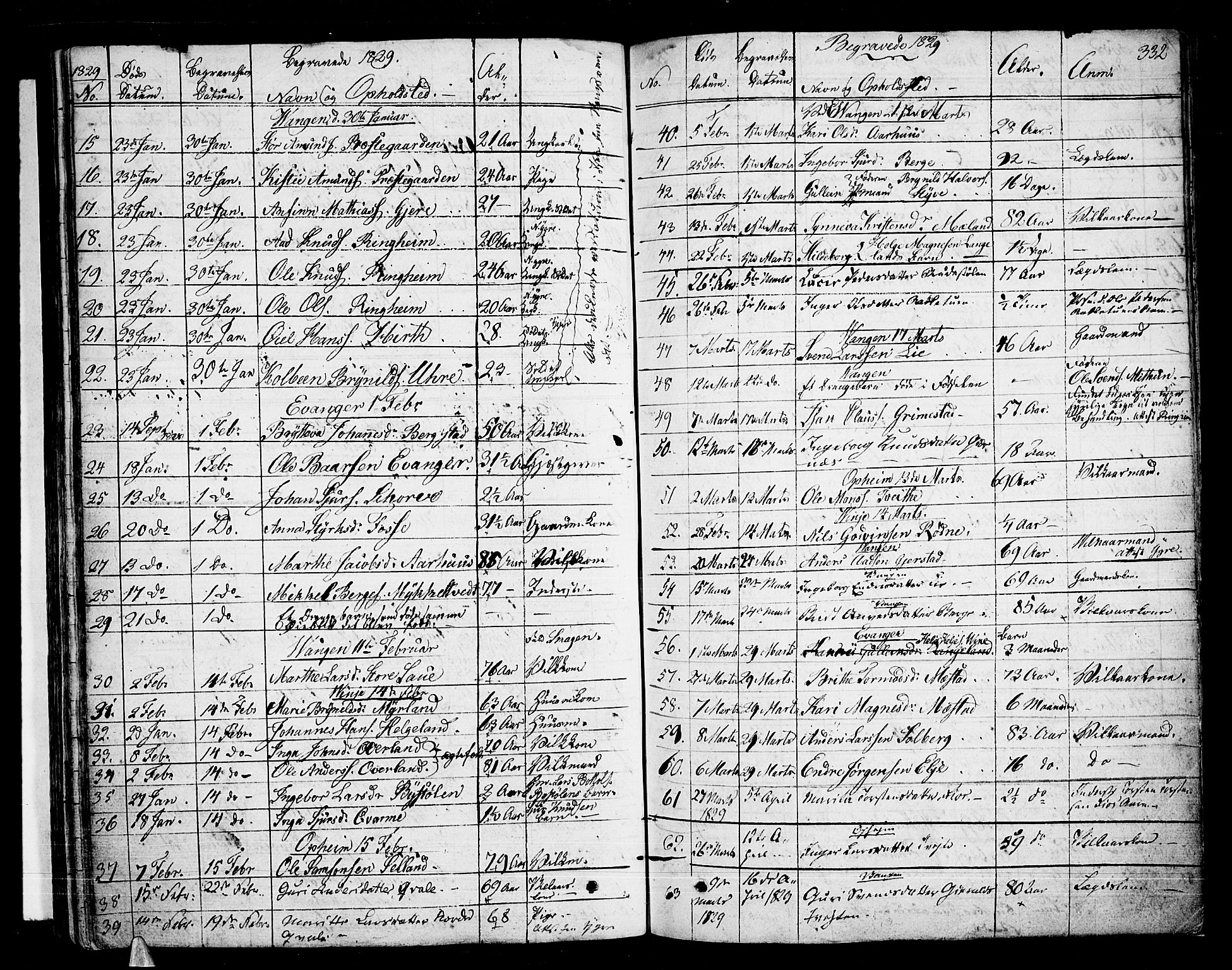 Voss sokneprestembete, SAB/A-79001/H/Haa: Parish register (official) no. A 12, 1823-1837, p. 332