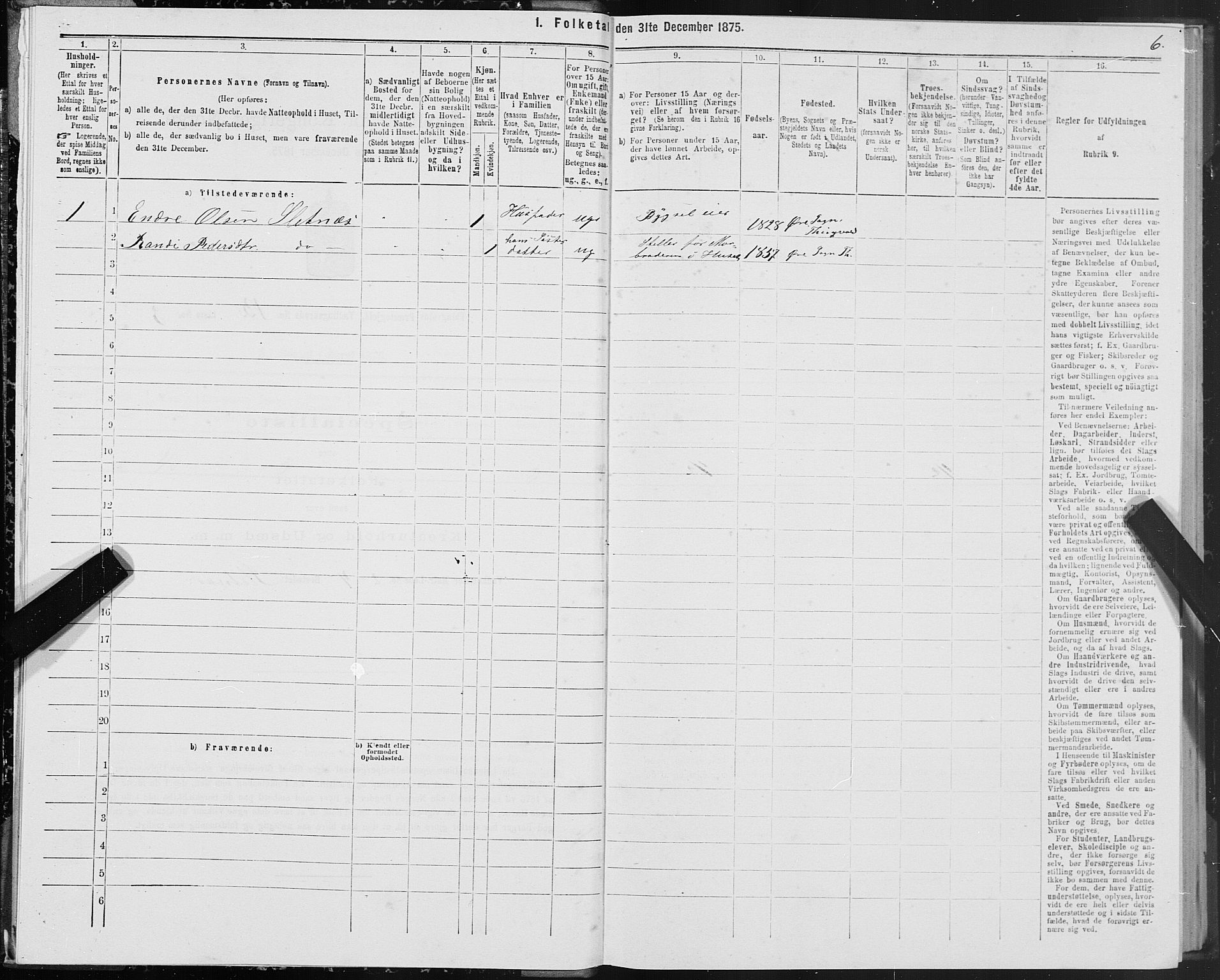 SAT, 1875 census for 1560P Tingvoll, 1875, p. 5006