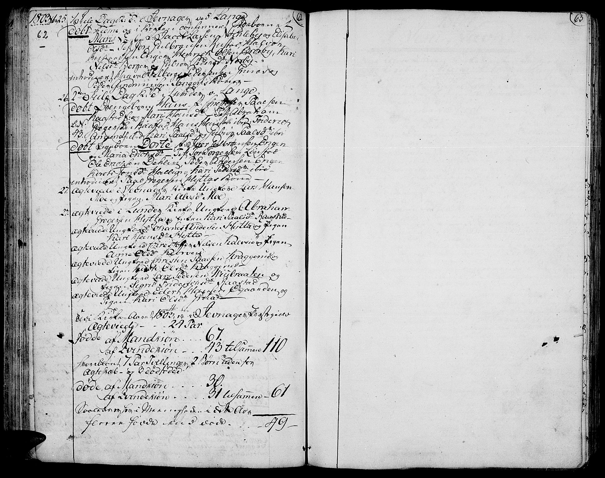 Jevnaker prestekontor, AV/SAH-PREST-116/H/Ha/Haa/L0004: Parish register (official) no. 4, 1800-1861, p. 62-63