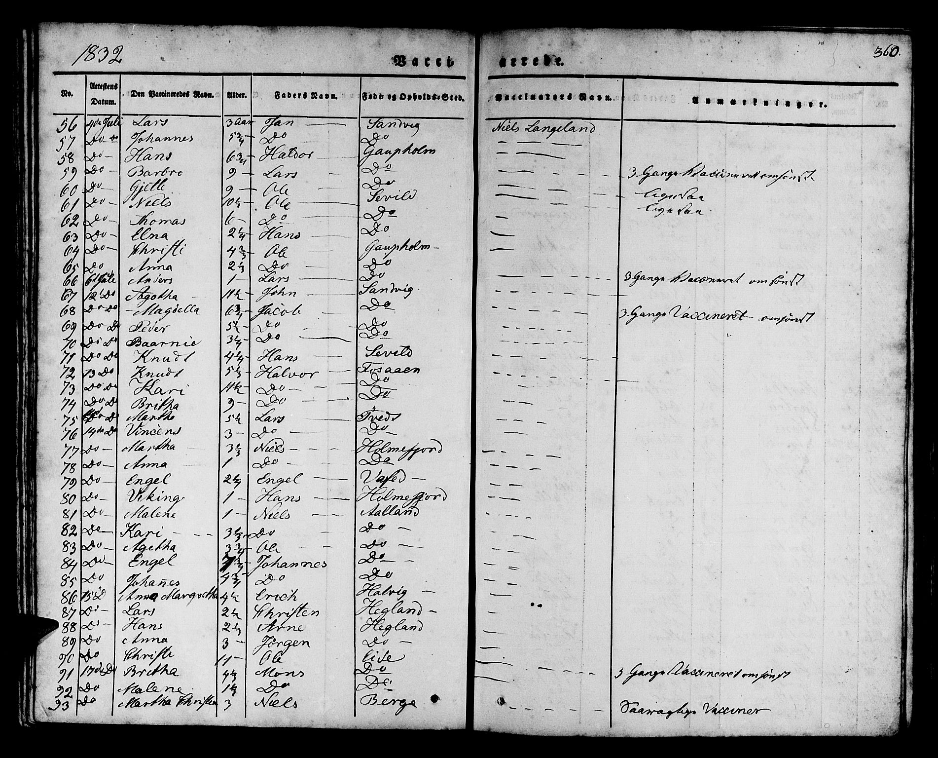 Os sokneprestembete, SAB/A-99929: Parish register (official) no. A 14, 1826-1839, p. 360