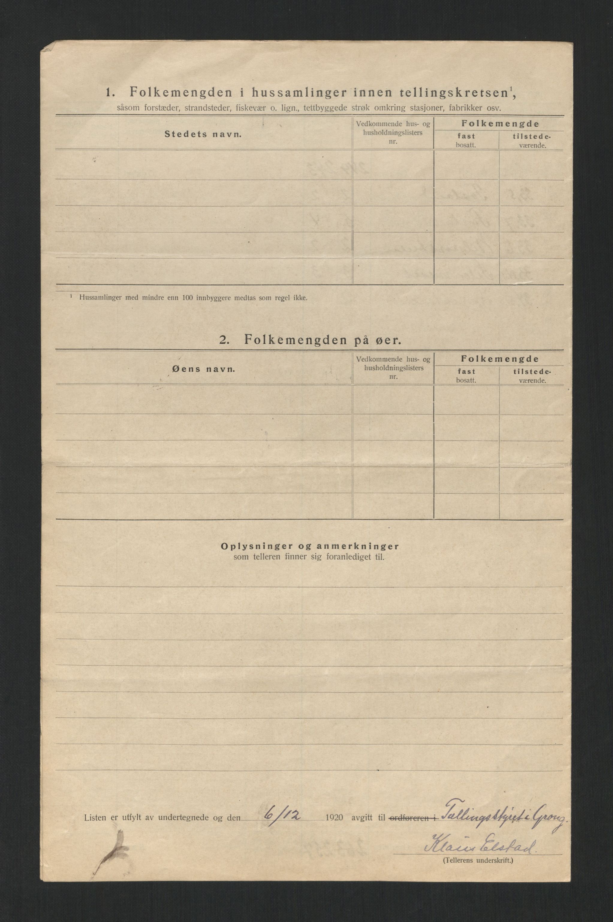 SAT, 1920 census for Grong, 1920, p. 26