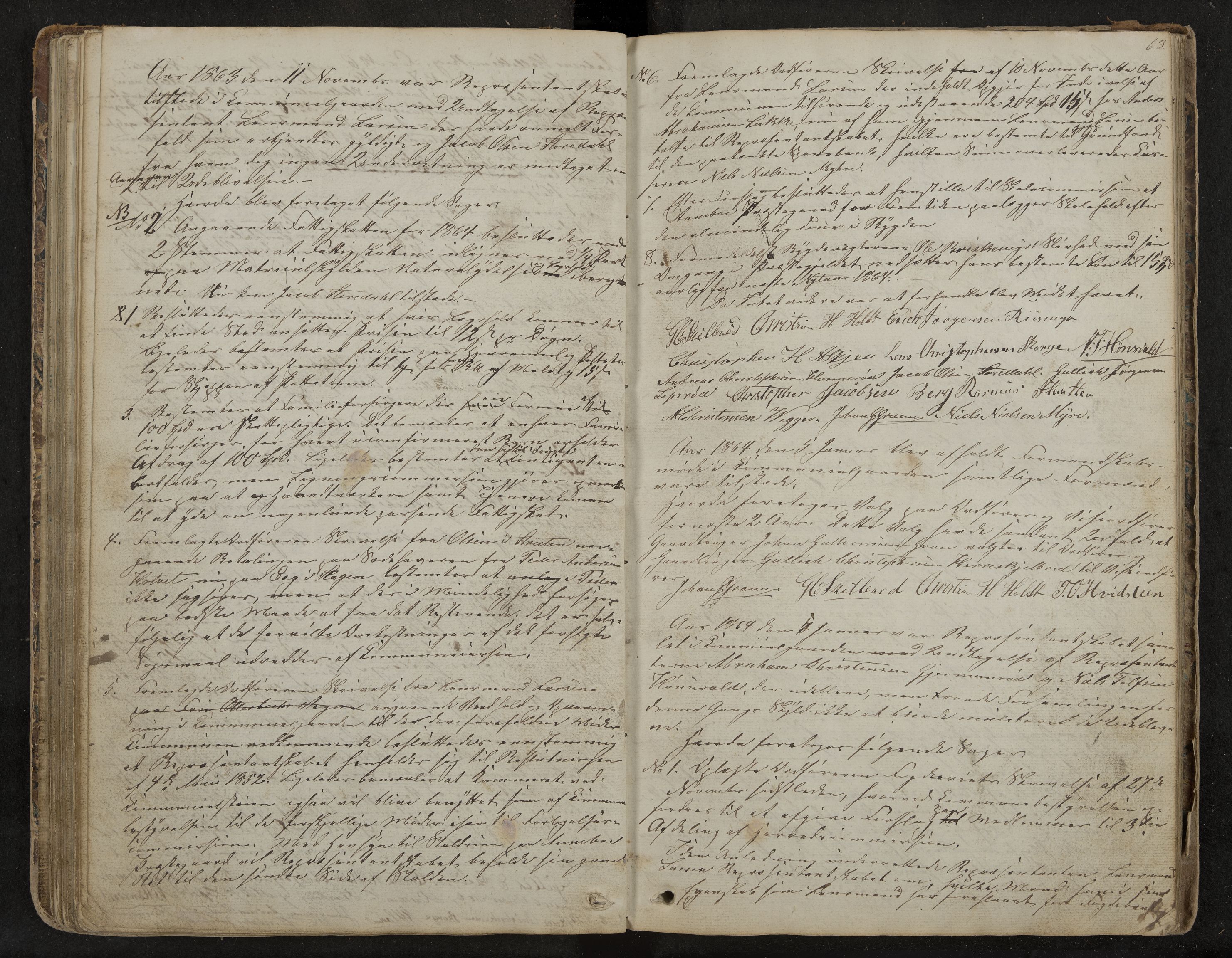 Andebu formannskap og sentraladministrasjon, IKAK/0719021-1/A/Aa/L0001: Møtebok med register, 1837-1869, p. 63