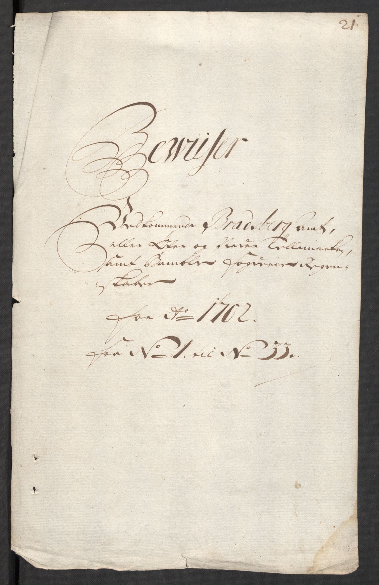 Rentekammeret inntil 1814, Reviderte regnskaper, Fogderegnskap, AV/RA-EA-4092/R36/L2106: Fogderegnskap Øvre og Nedre Telemark og Bamble, 1702, p. 26