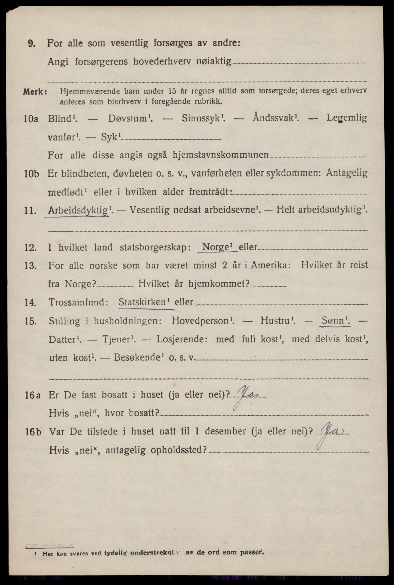 SAST, 1920 census for Suldal, 1920, p. 917