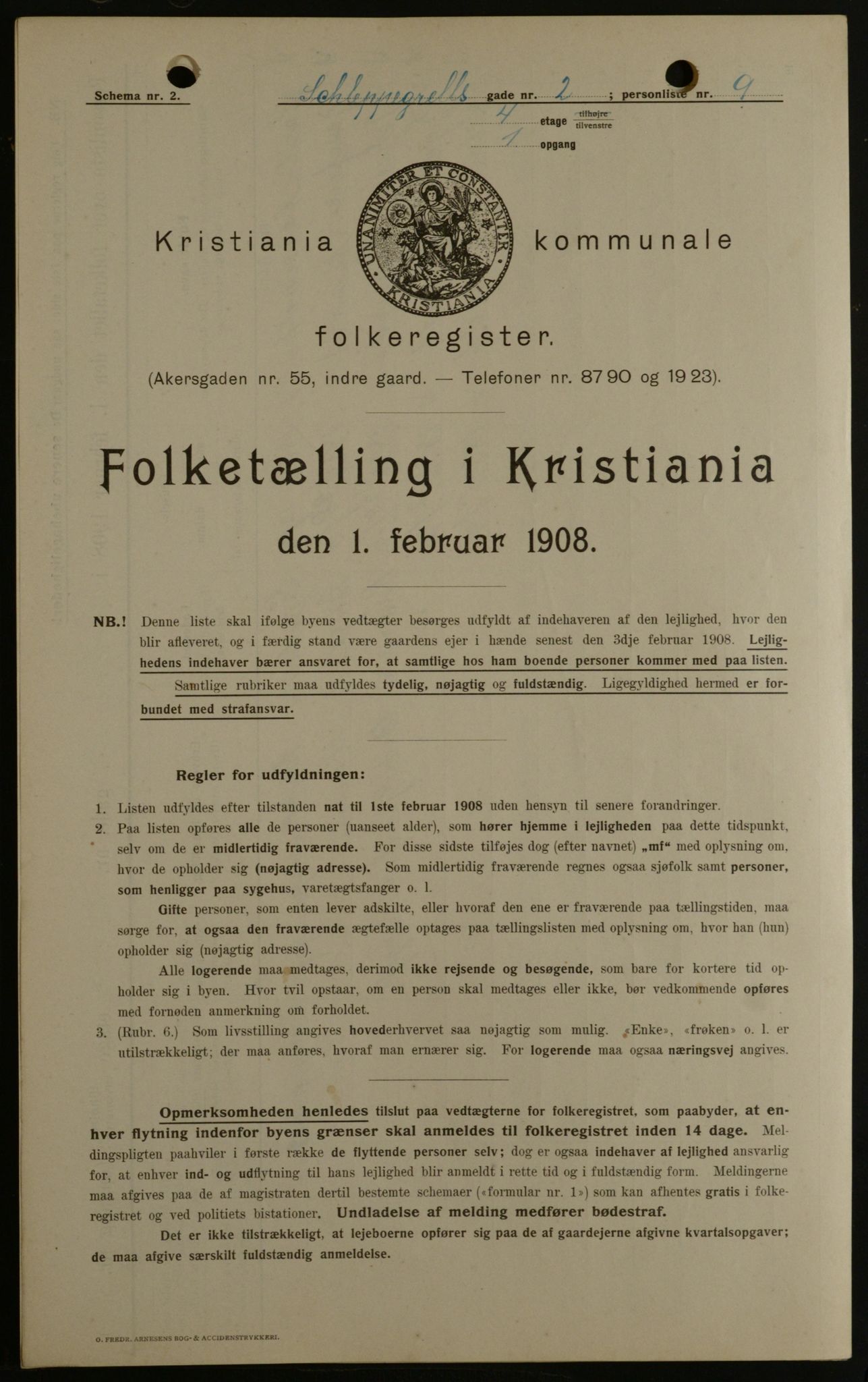 OBA, Municipal Census 1908 for Kristiania, 1908, p. 80760