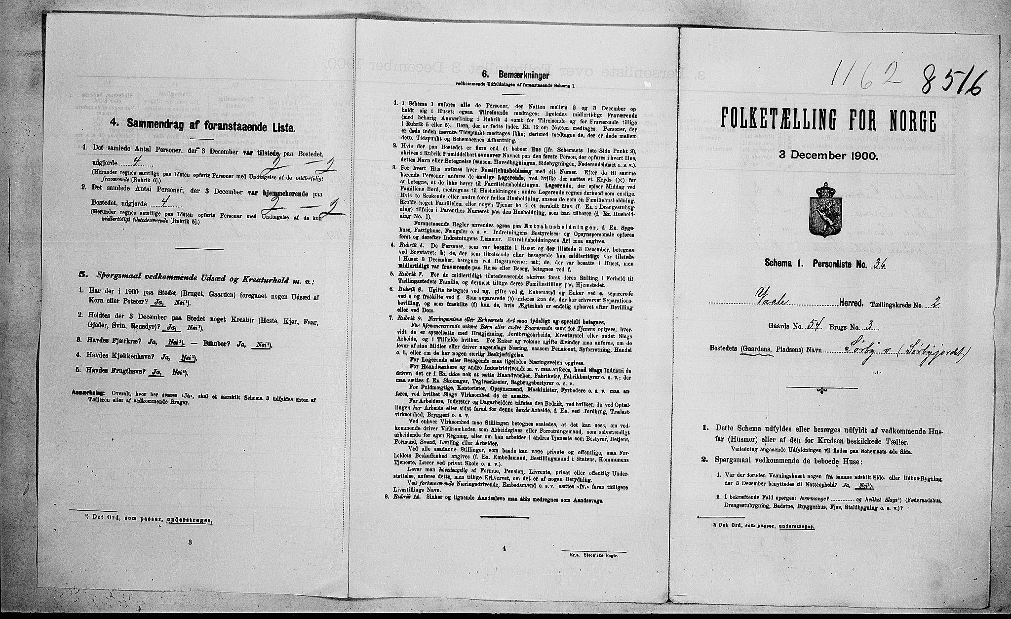 RA, 1900 census for Våle, 1900, p. 34