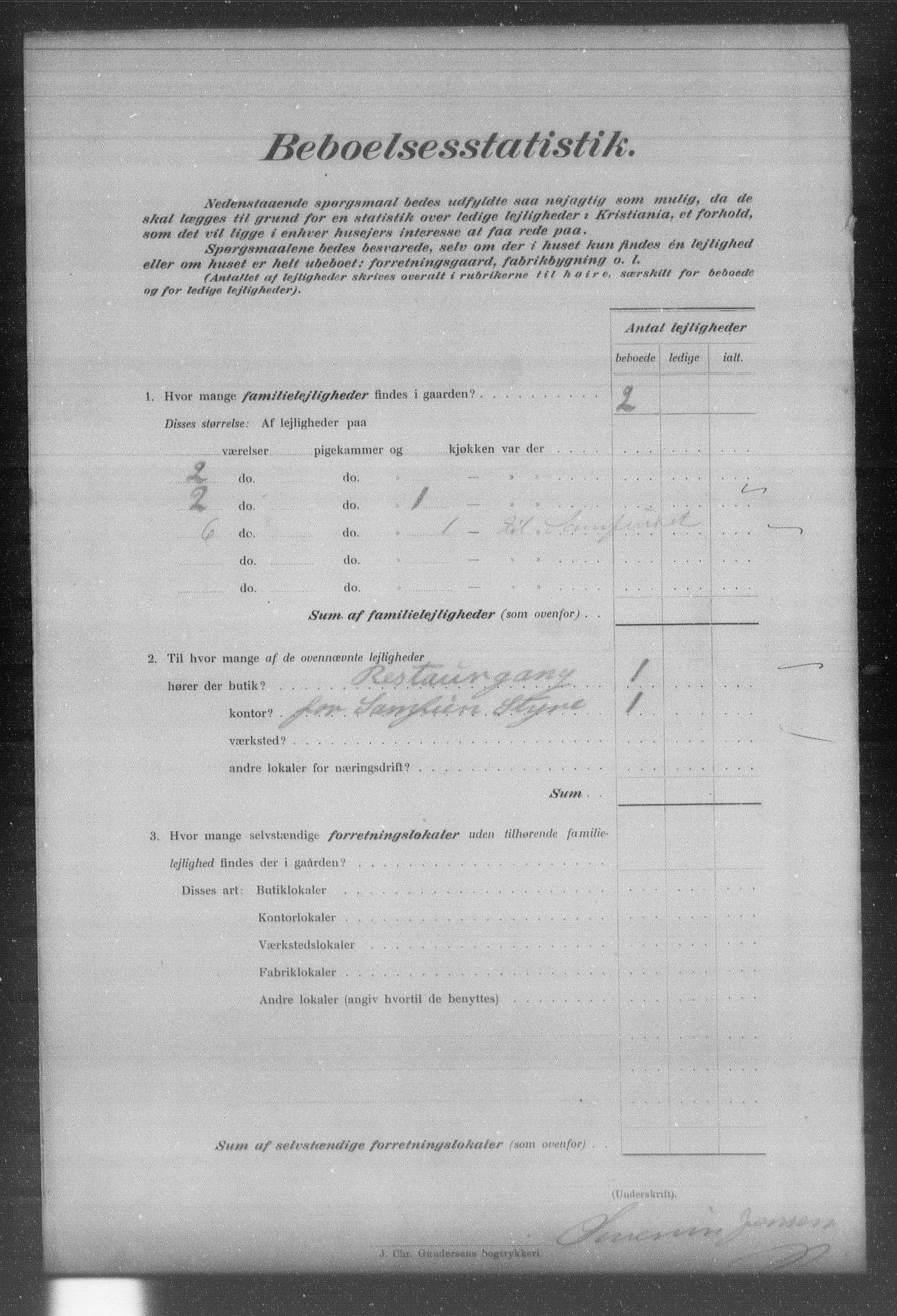 OBA, Municipal Census 1903 for Kristiania, 1903, p. 18107