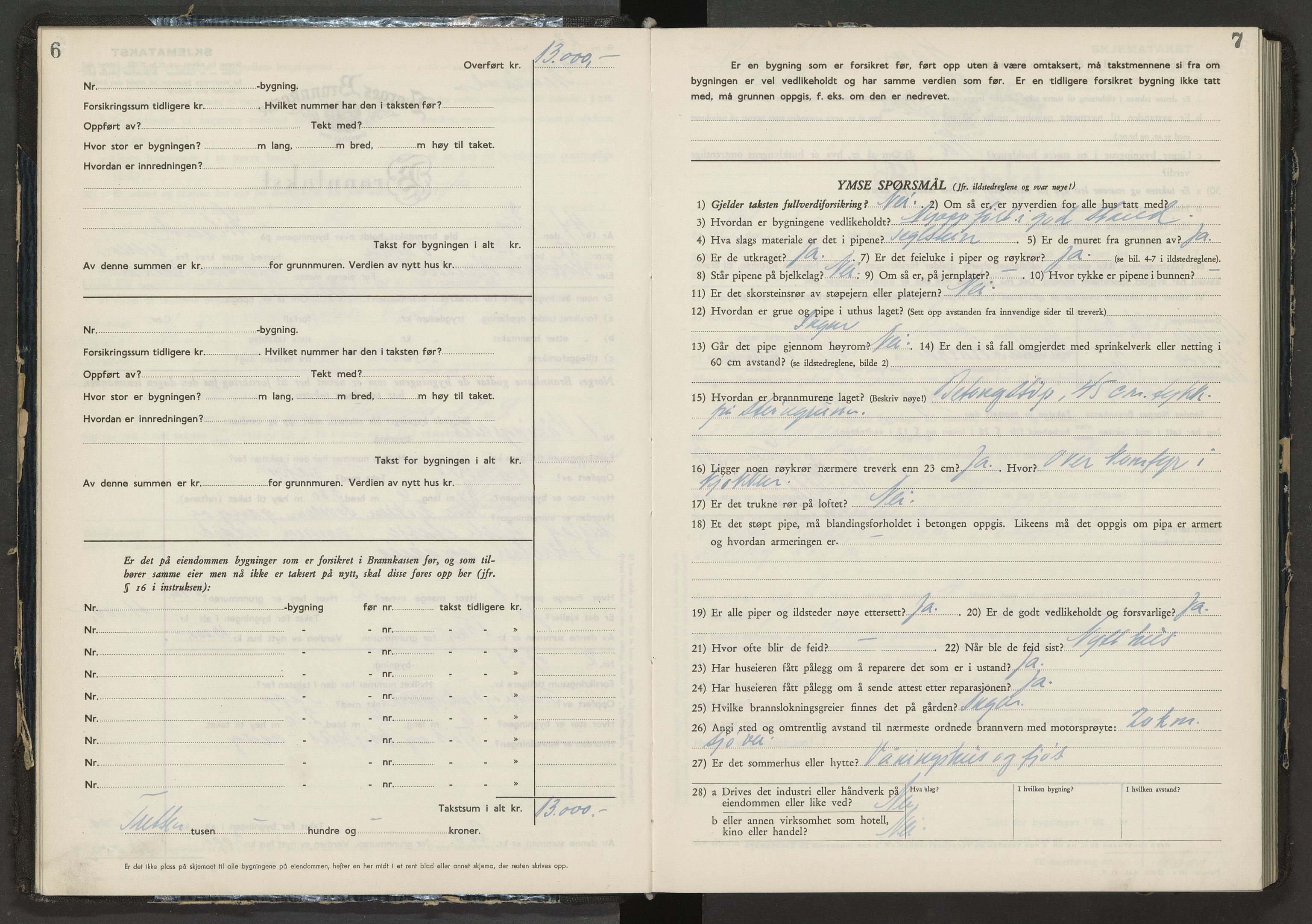 Norges Brannkasse Vågan, AV/SAT-A-5587/Fb/L0007: Branntakstprotokoll, 1947-1953