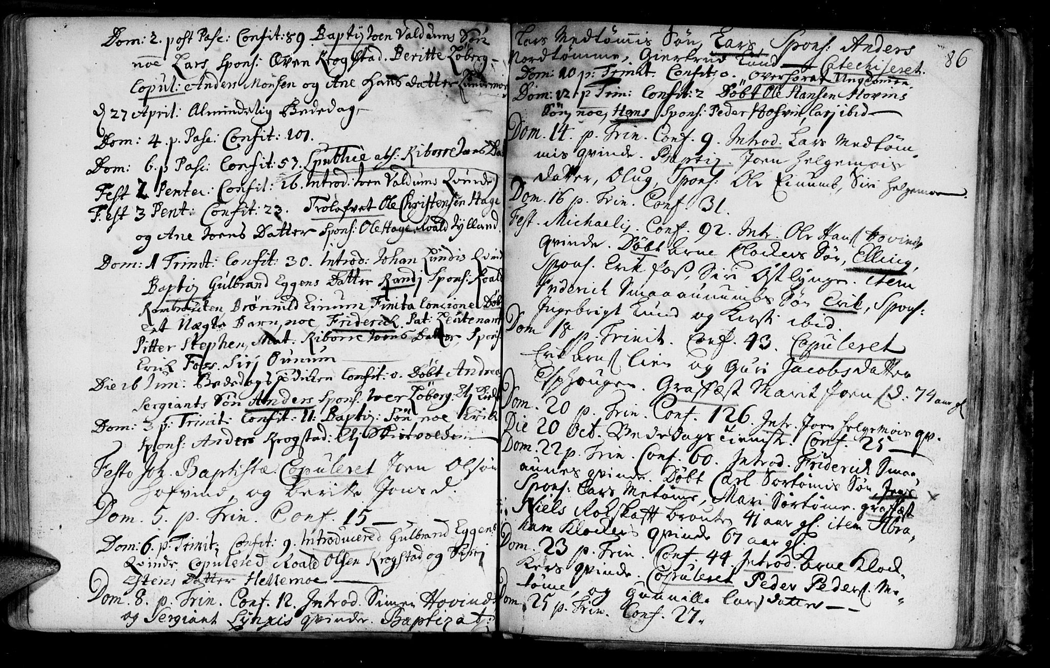 Ministerialprotokoller, klokkerbøker og fødselsregistre - Sør-Trøndelag, SAT/A-1456/692/L1101: Parish register (official) no. 692A01, 1690-1746, p. 86