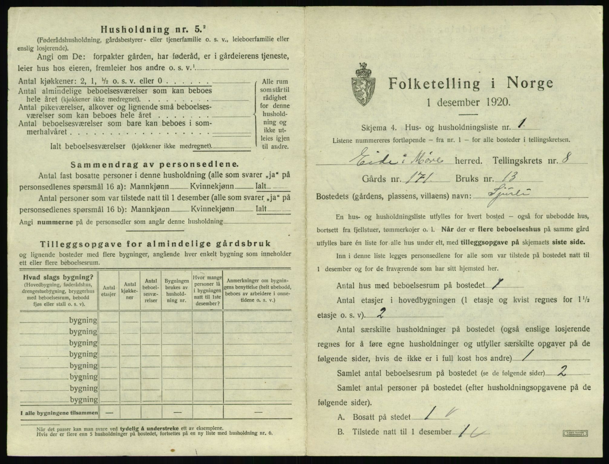 SAT, 1920 census for Eid (MR), 1920, p. 552