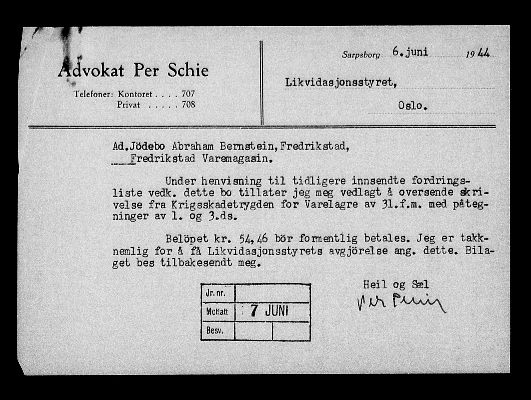 Justisdepartementet, Tilbakeføringskontoret for inndratte formuer, AV/RA-S-1564/H/Hc/Hcd/L0991: --, 1945-1947, p. 241