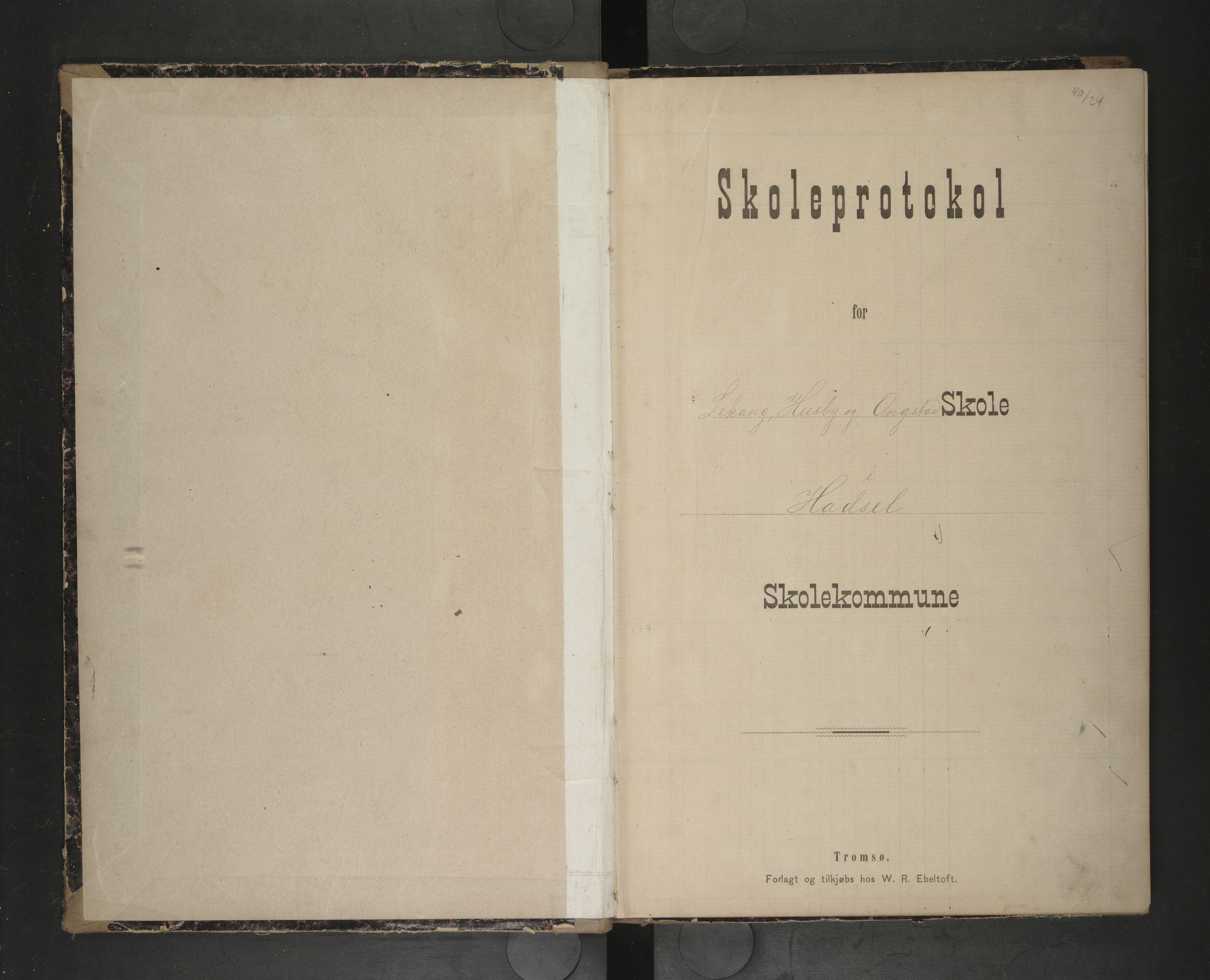 Hadsel kommune. Lekang, Husby og Ongstad skolekrets, AIN/K-18660.510.53/F/L0002: Skoleptorokoll for Lekang, Husby og Ongstad, 1896-1905