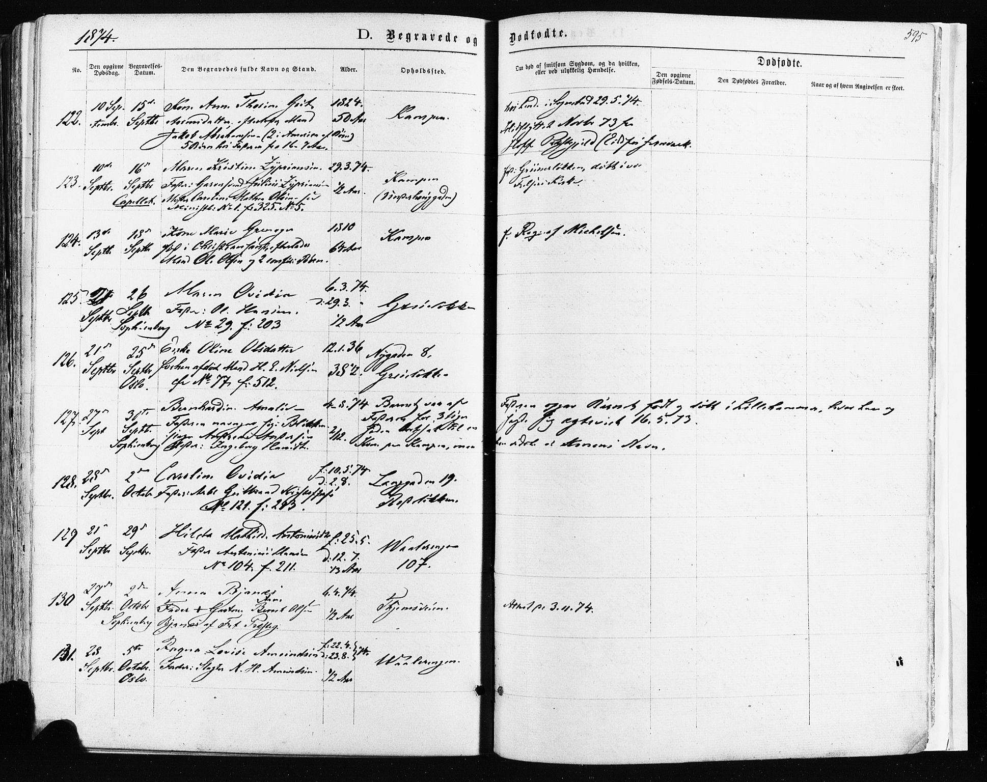 Østre Aker prestekontor Kirkebøker, SAO/A-10840/F/Fa/L0003: Parish register (official) no. I 3, 1869-1875, p. 595