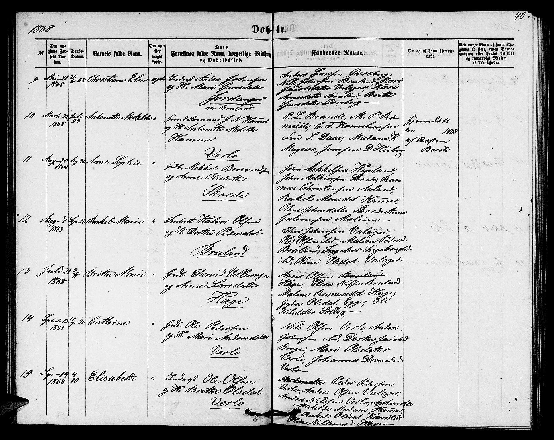 Innvik sokneprestembete, SAB/A-80501: Parish register (copy) no. C 2, 1864-1882, p. 40