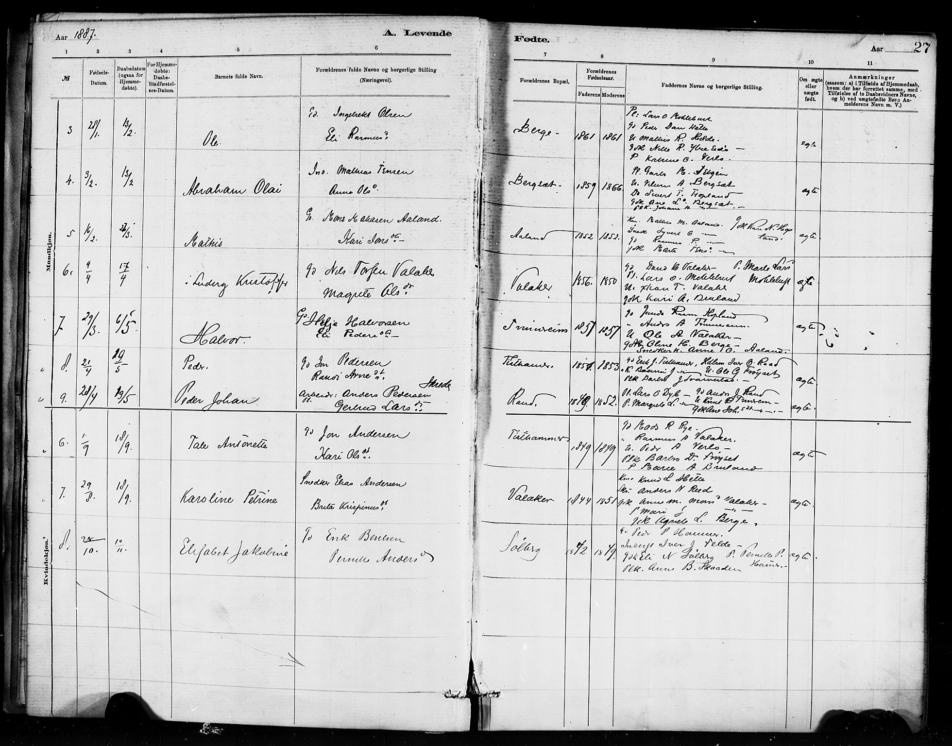 Innvik sokneprestembete, AV/SAB-A-80501: Parish register (official) no. D 1, 1879-1900, p. 27