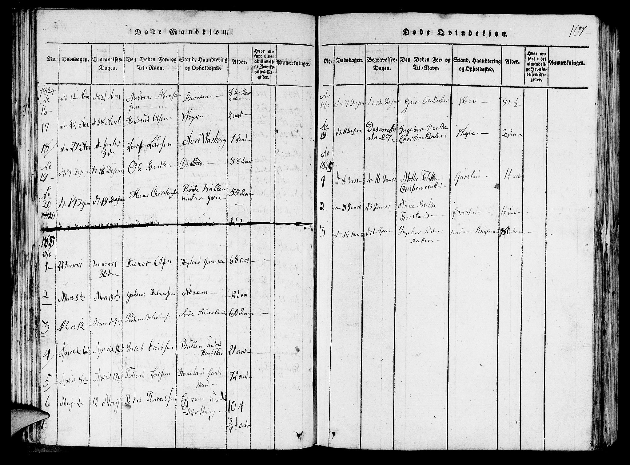 Hå sokneprestkontor, SAST/A-101801/001/30BA/L0003: Parish register (official) no. A 3, 1815-1825, p. 107