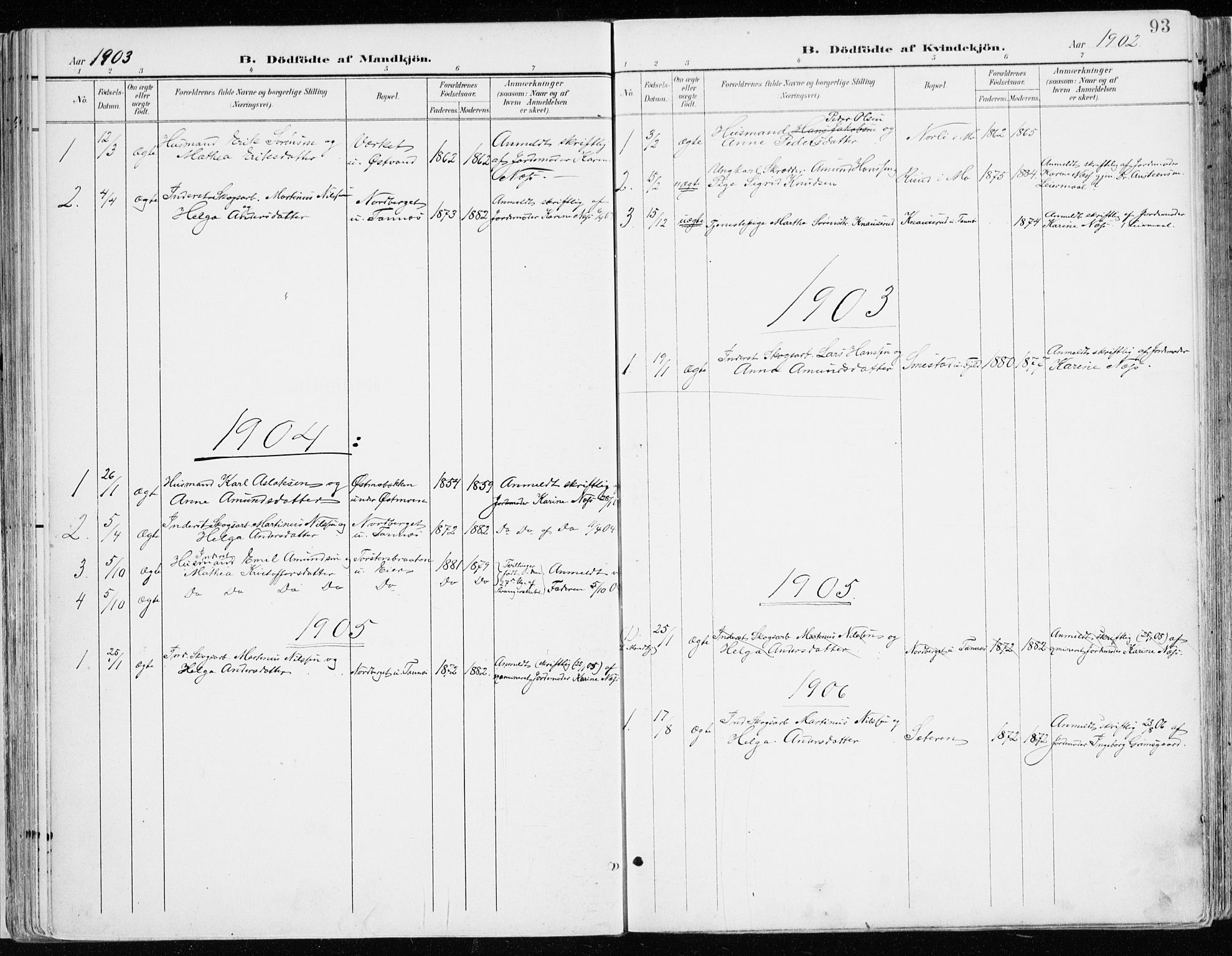 Nord-Odal prestekontor, SAH/PREST-032/H/Ha/Haa/L0009: Parish register (official) no. 9, 1902-1926, p. 93