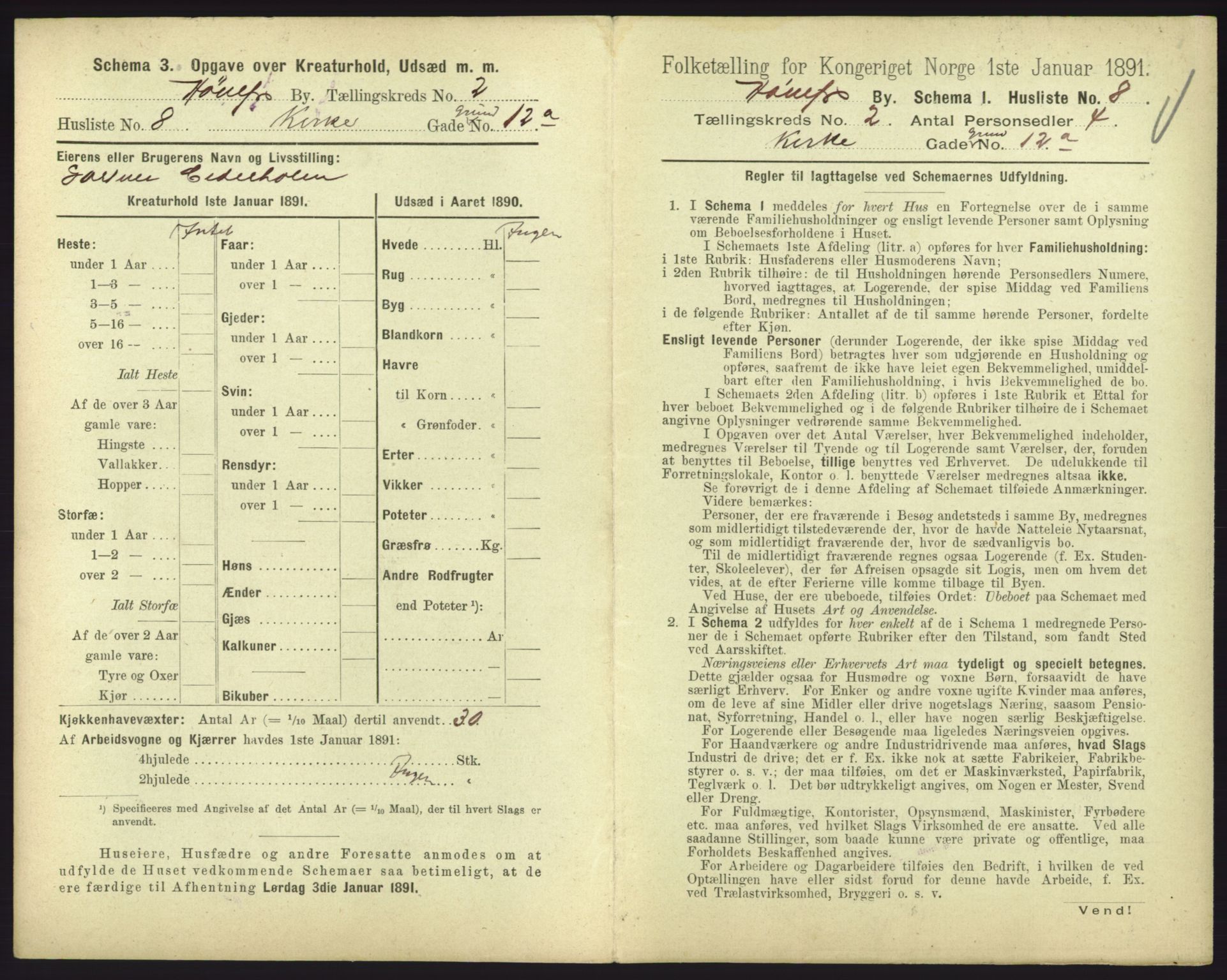 RA, 1891 census for 0601 Hønefoss, 1891, p. 101